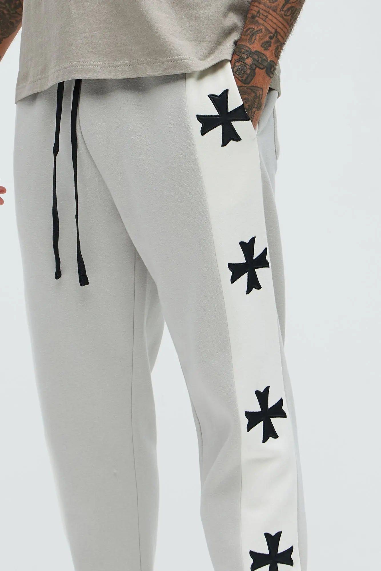 Desmond Straight Sweatpants - Grey/combo Fashion Nova