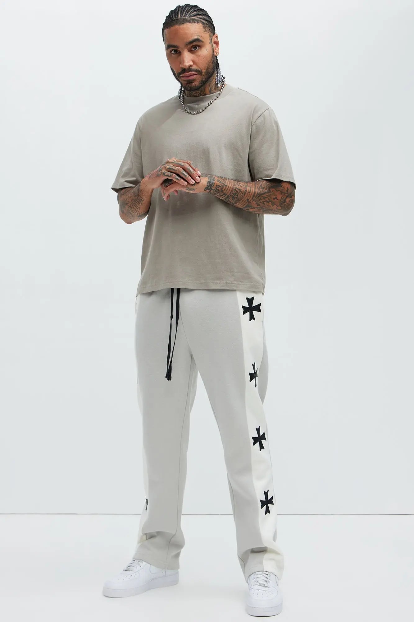 Desmond Straight Sweatpants - Grey/combo Fashion Nova
