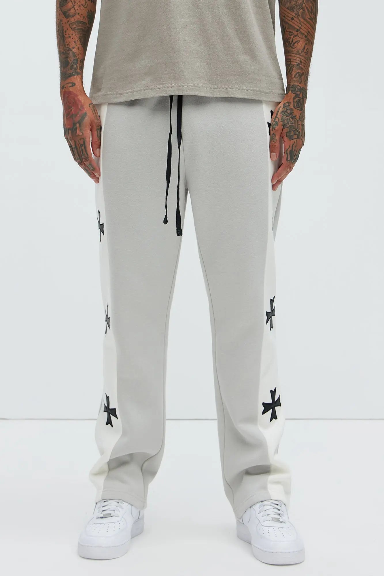 Desmond Straight Sweatpants - Grey/combo Fashion Nova