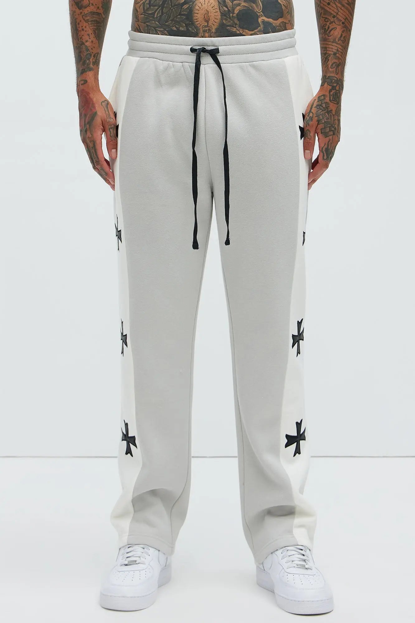 Desmond Straight Sweatpants - Grey/combo Fashion Nova