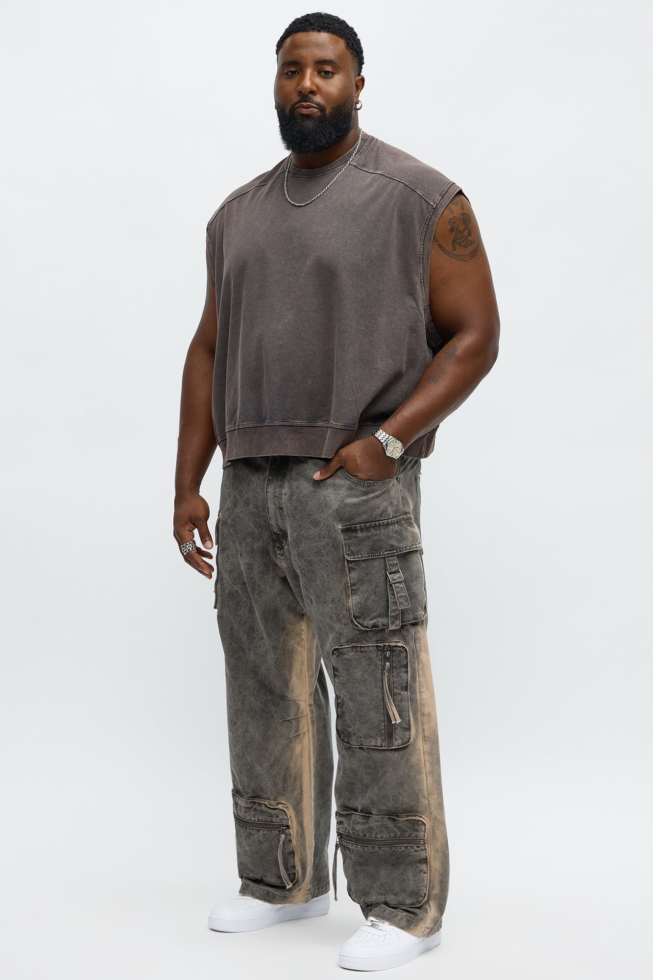 Baggy Go Now Cargo Pant - Grey Fashion Nova