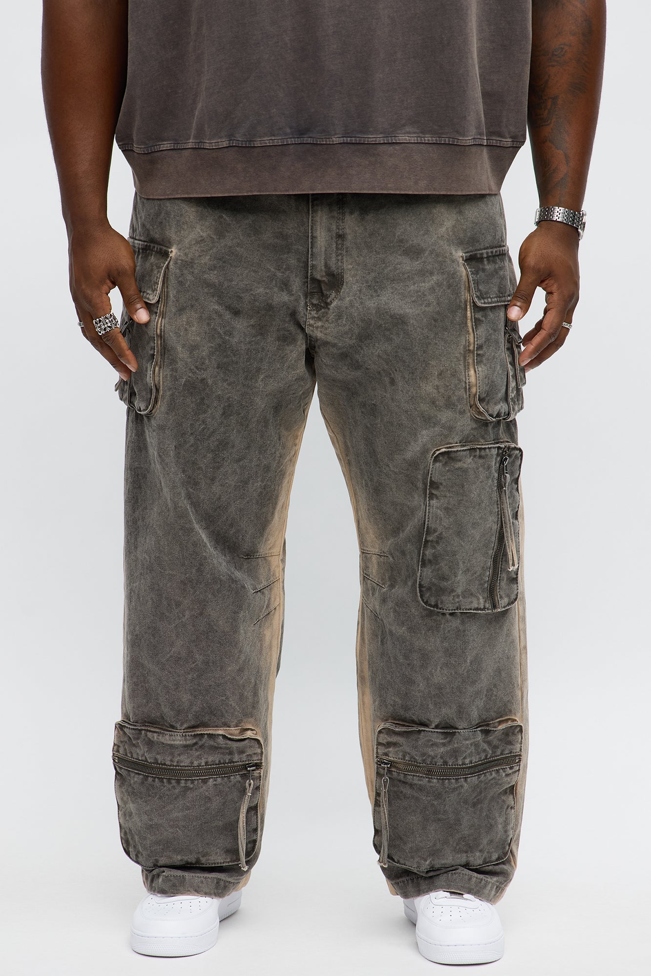 Baggy Go Now Cargo Pant - Grey Fashion Nova