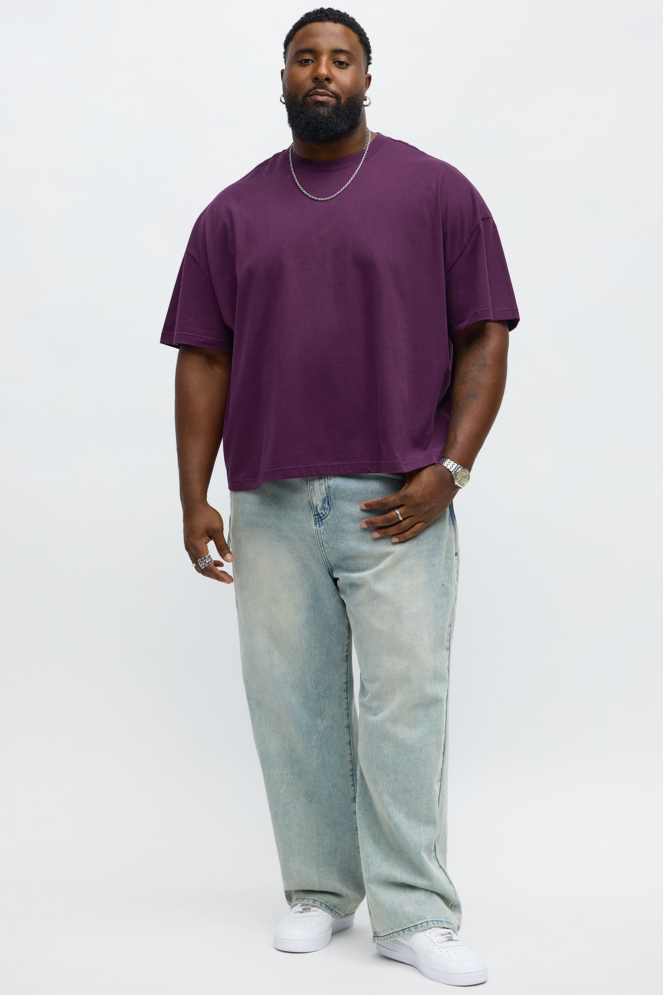 Boxy Premium Midweight Tee - Plum Fashion Nova