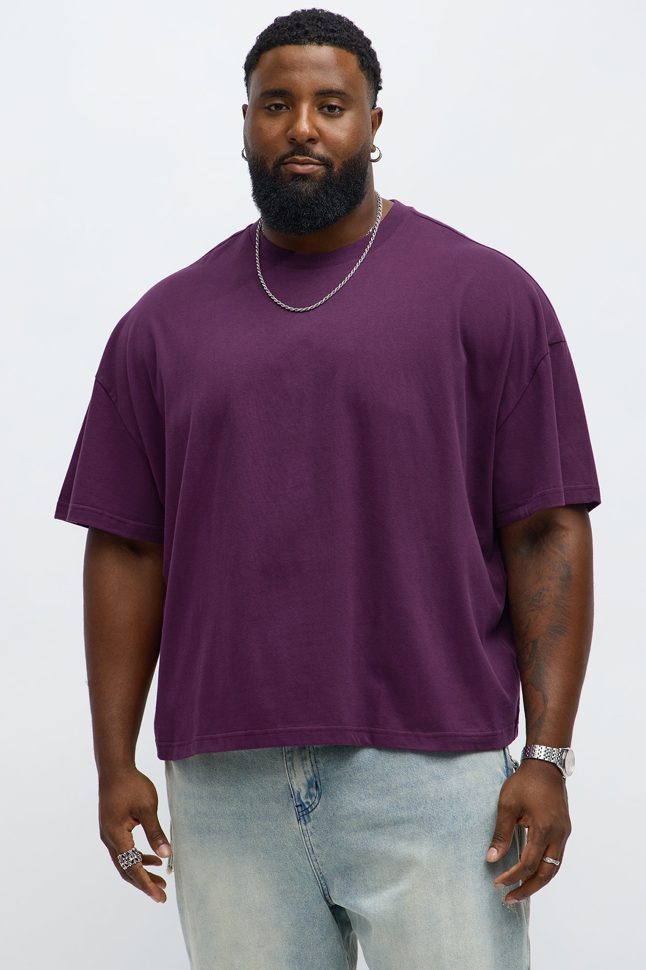 Boxy Premium Midweight Tee - Plum Fashion Nova