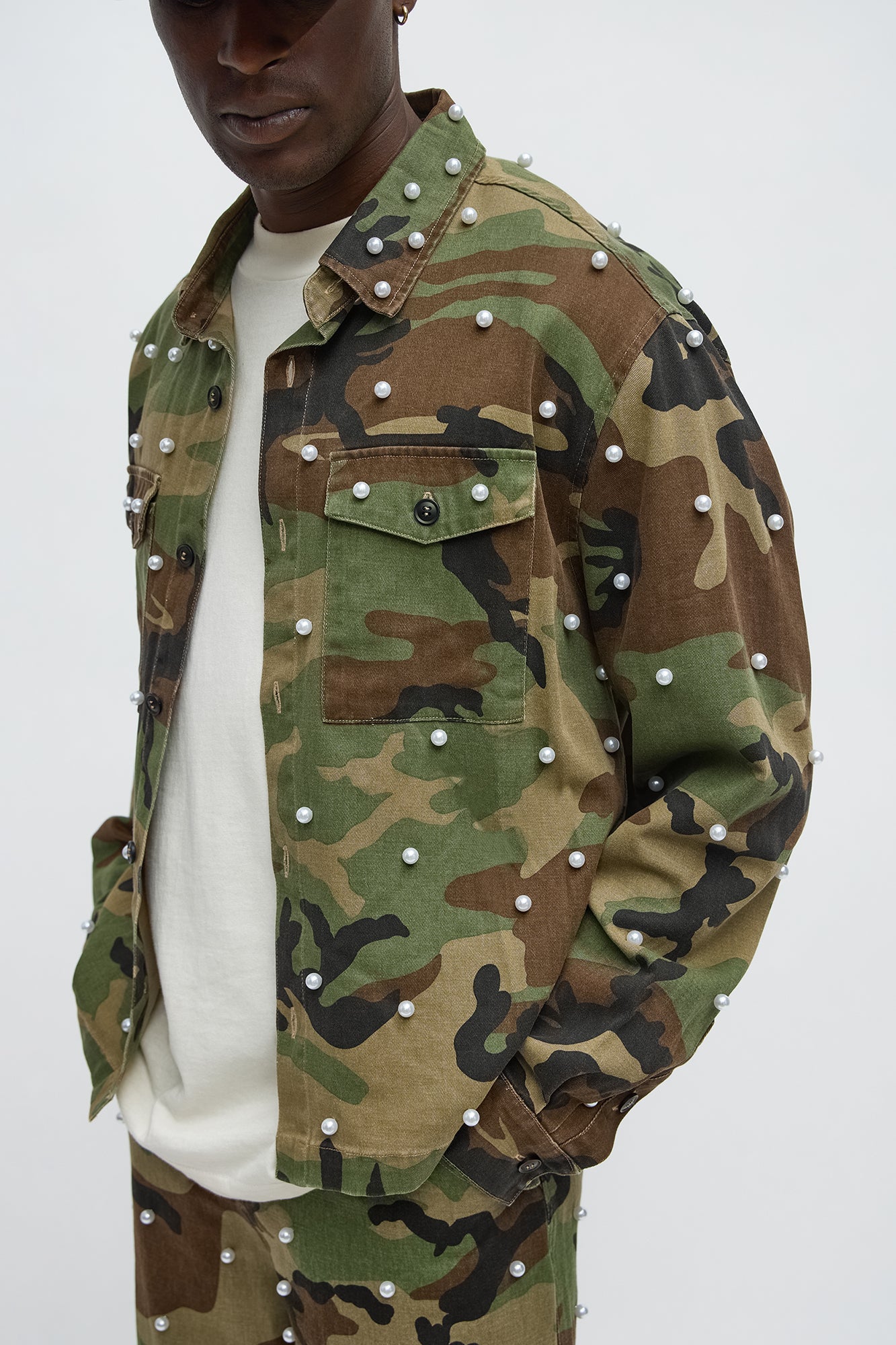 Pearl Wildin Camo Button Up Shirt - Camouflage Fashion Nova