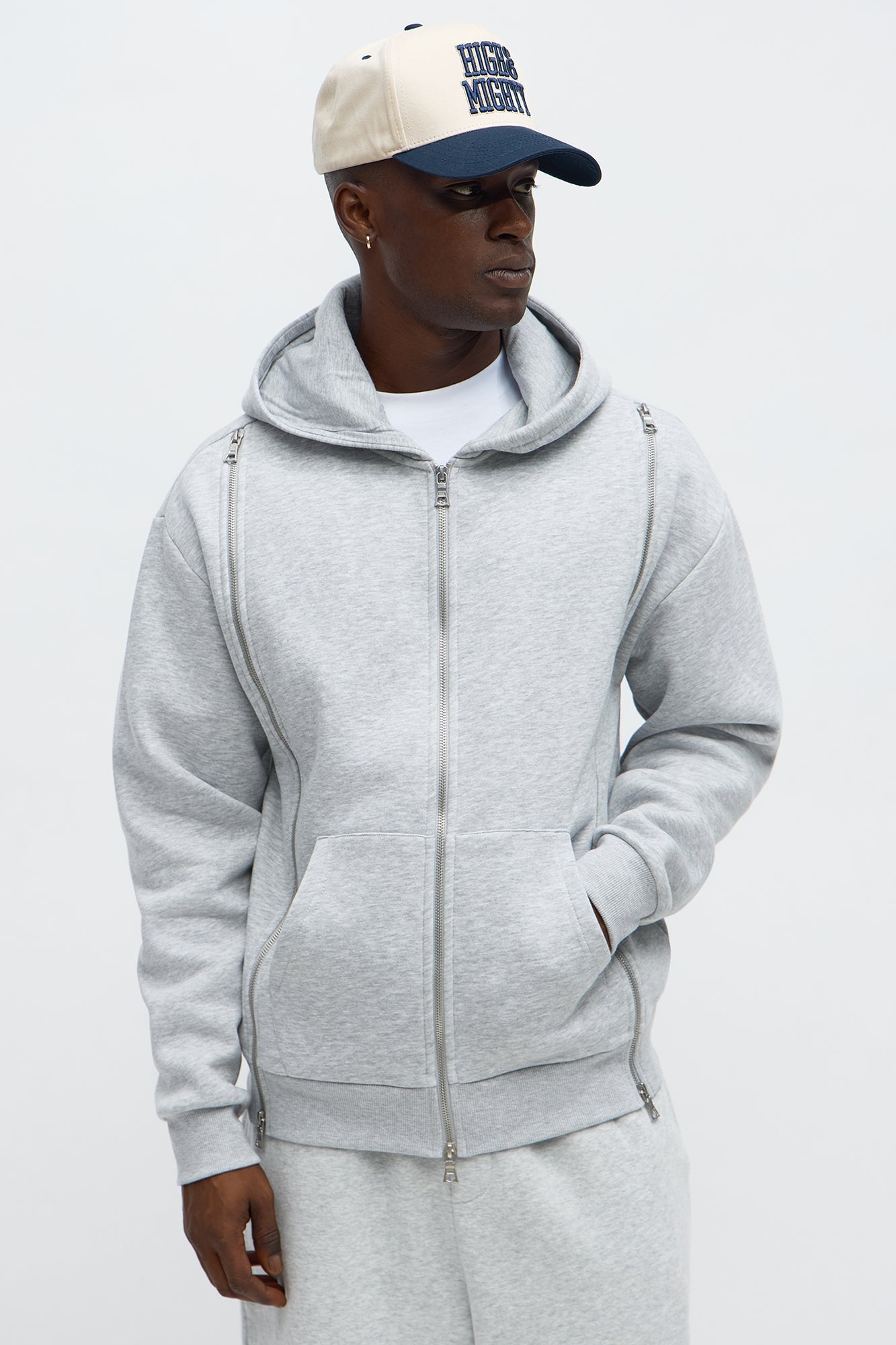 Tyson Stay Away Zip Up Hoodie - Heather Grey Fashion Nova