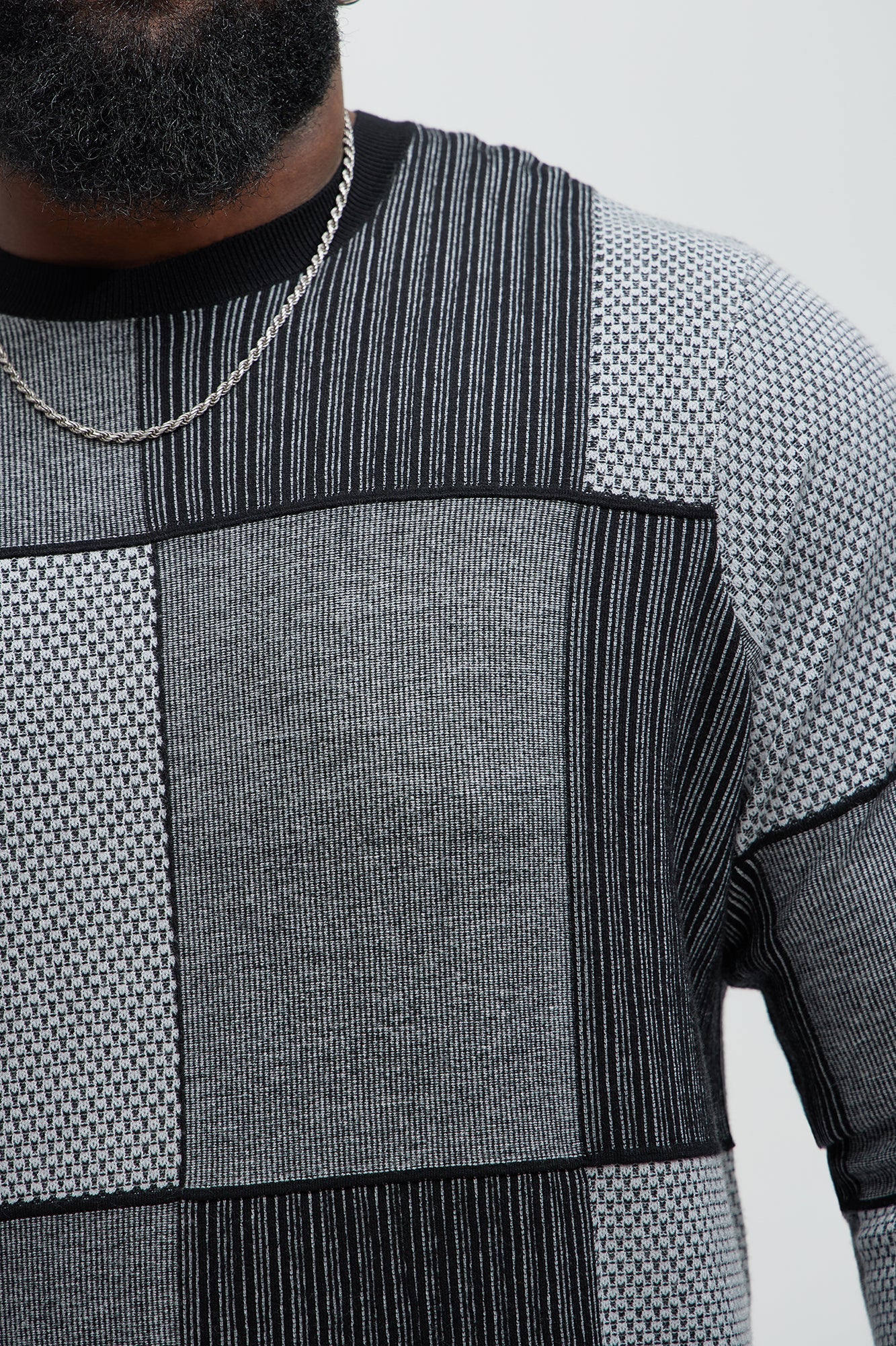 Better And Better Crewneck Sweater - Black/combo Fashion Nova