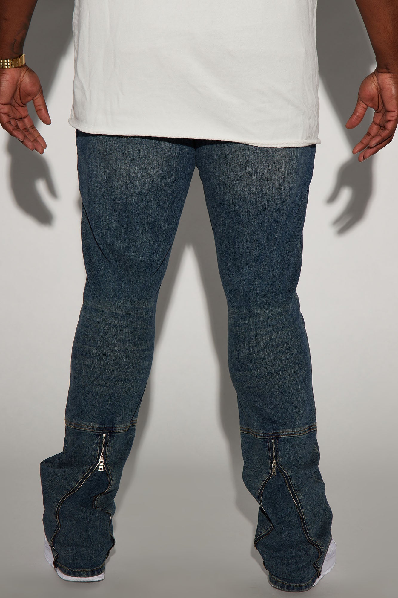 Drop Top Back Zip Stacked Skinny Jeans - Vintage Blue Wash Fashion Nova
