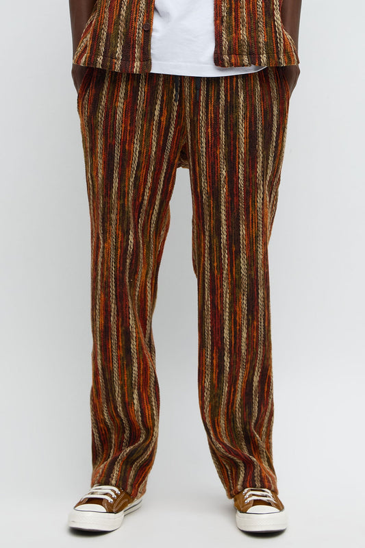 Straight Melange Yarn Knit Pant - Brown/combo Fashion Nova