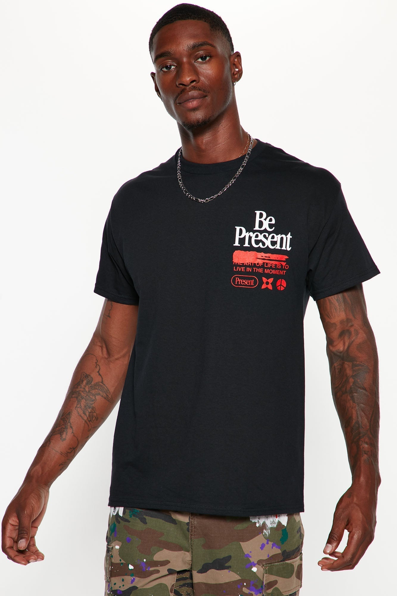 Be Present Short Sleeve Tee - Black Fashion Nova