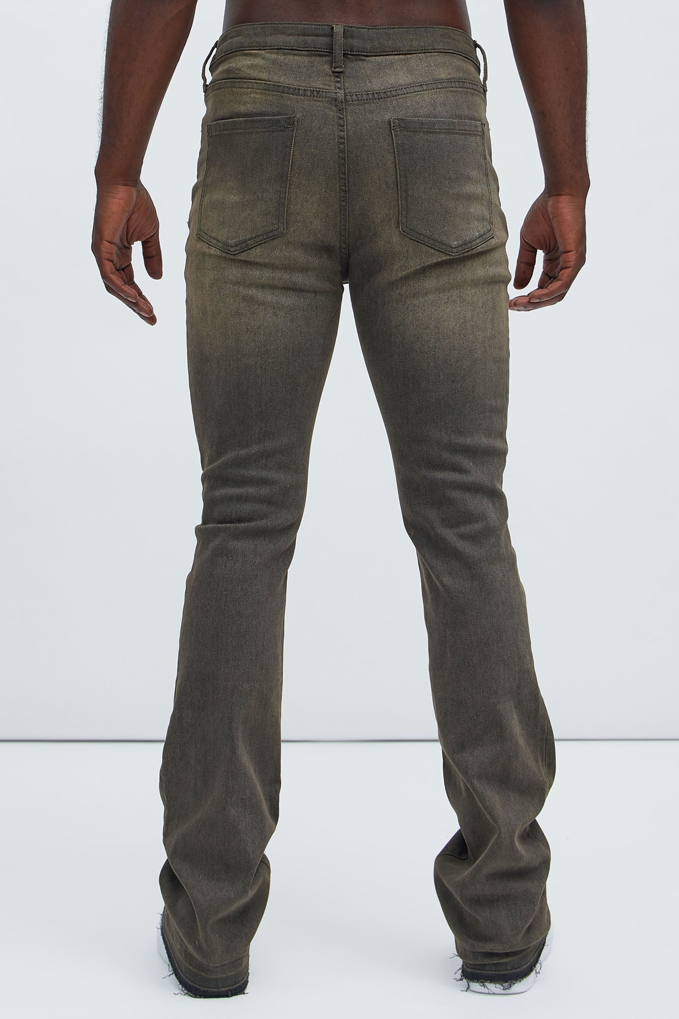 Cornell Stacked Skinny Flare Jeans - Green Fashion Nova