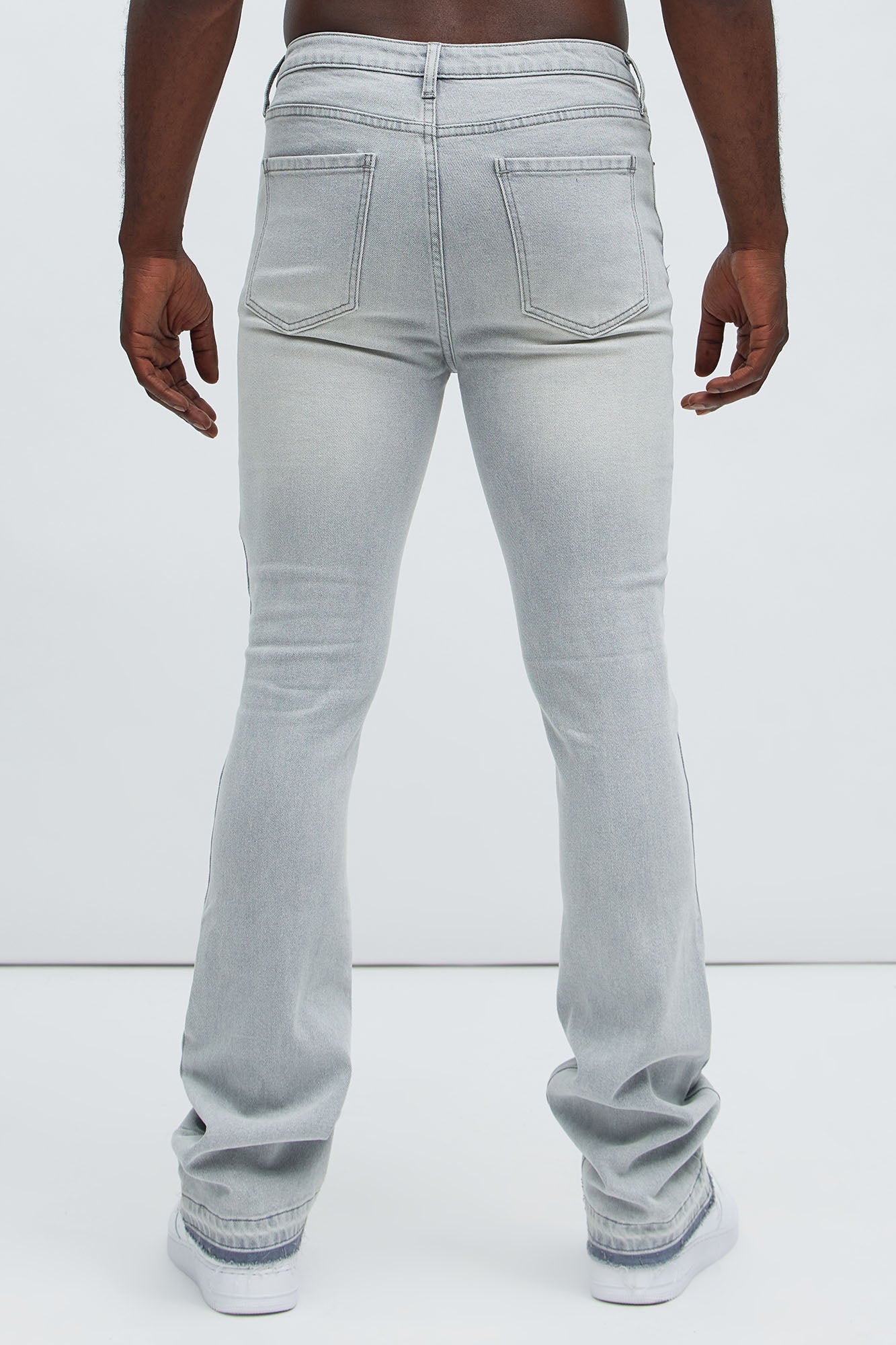 Cornell Stacked Skinny Flare Jeans - Slate Grey Fashion Nova
