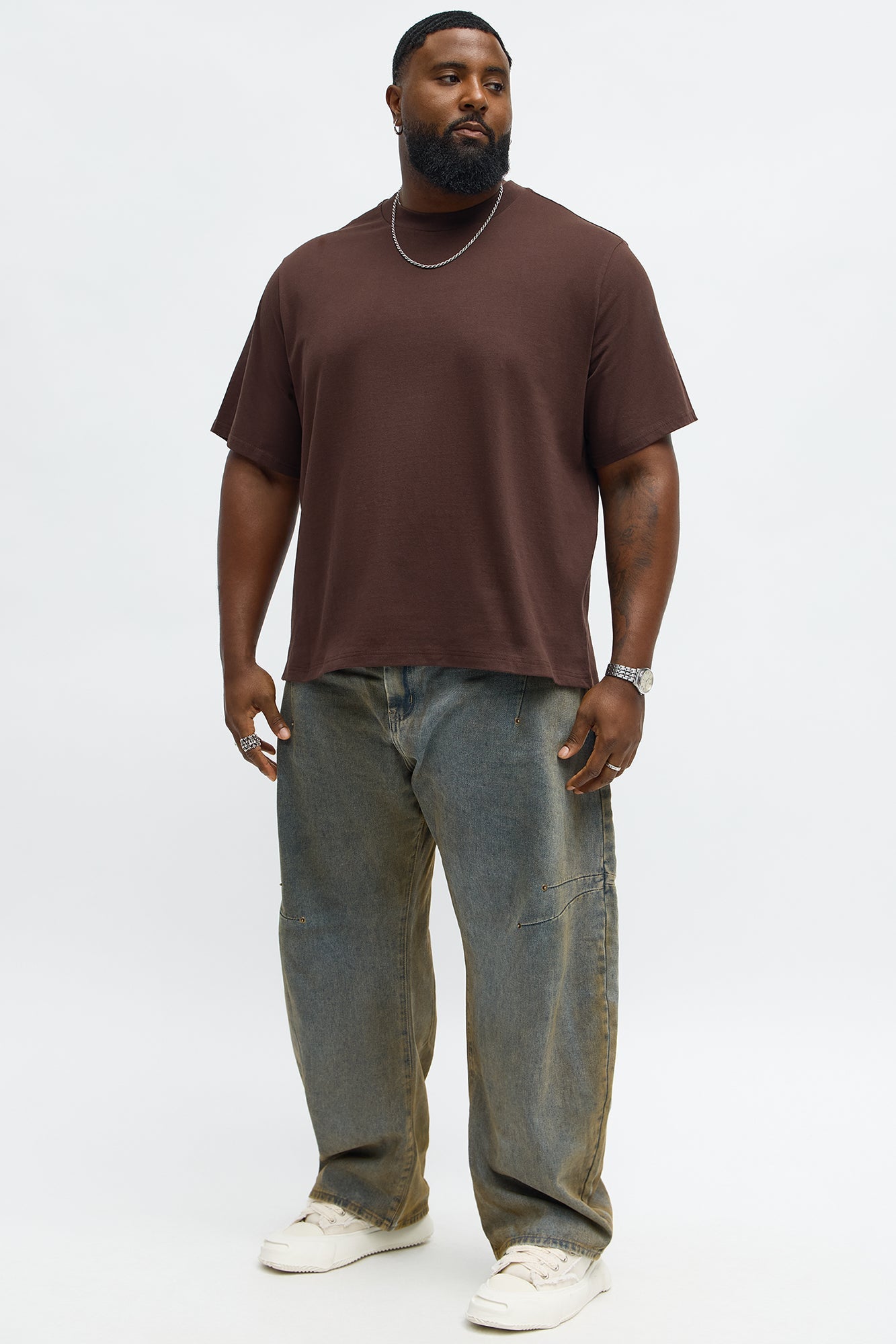 Oversized Heavyweight Tee 240GSM - Chocolate Fashion Nova