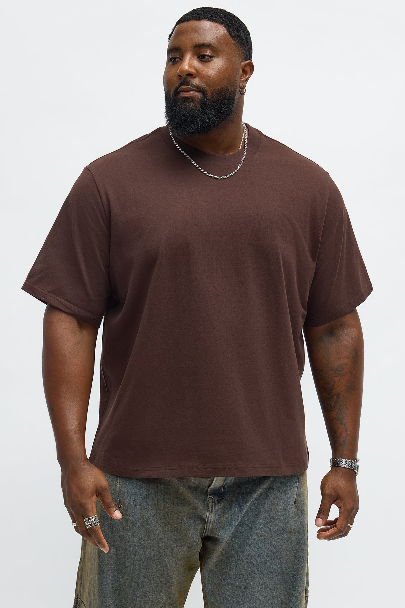 Oversized Heavyweight Tee 240GSM - Chocolate Fashion Nova