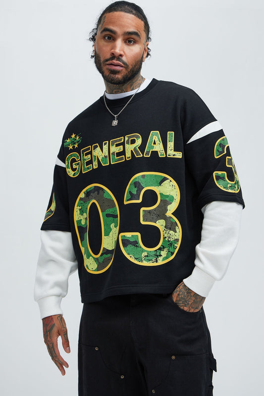 Tyson General Soldier Long Sleeve Tee - Black/combo Fashion Nova