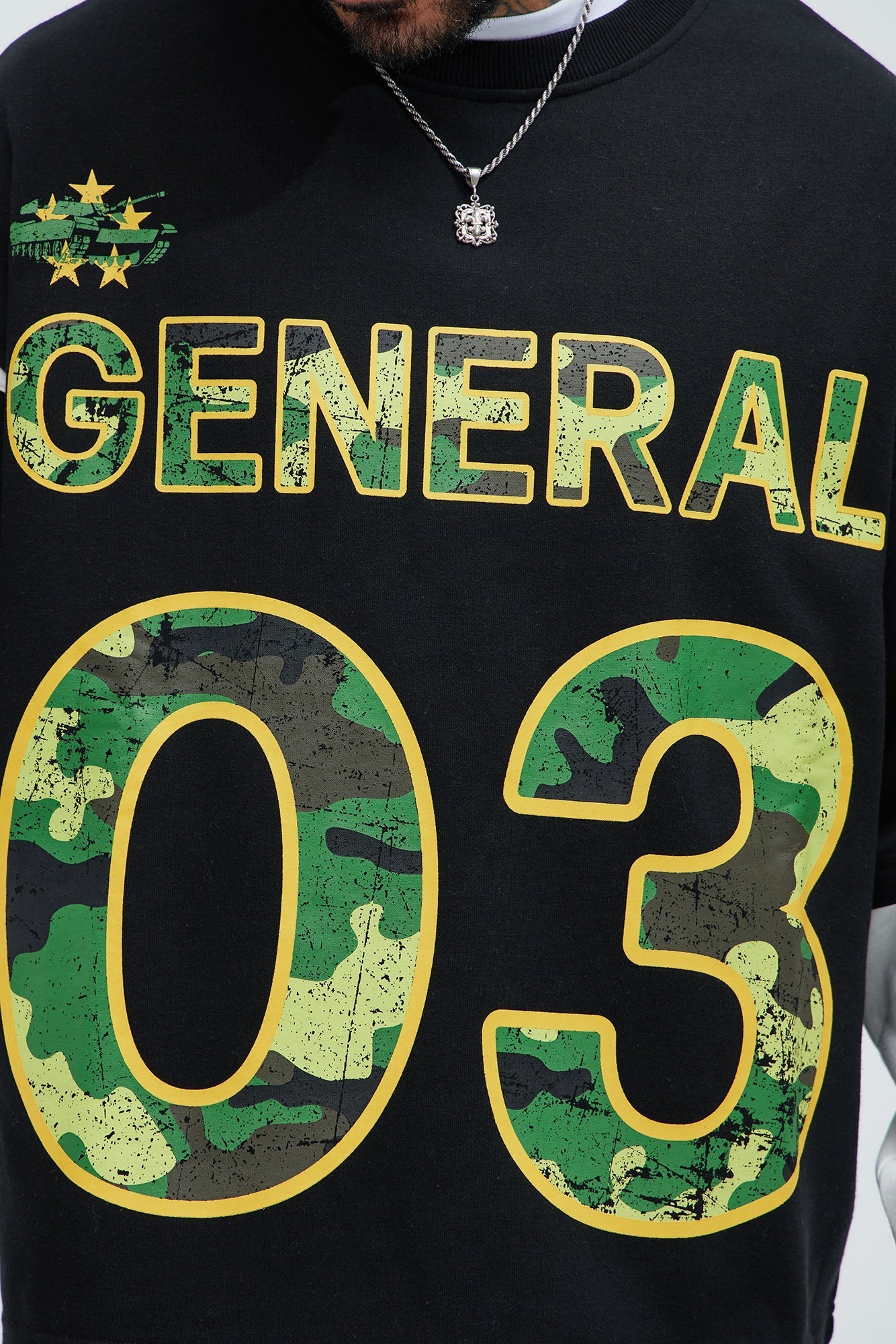 Tyson General Soldier Long Sleeve Tee - Black/combo Fashion Nova