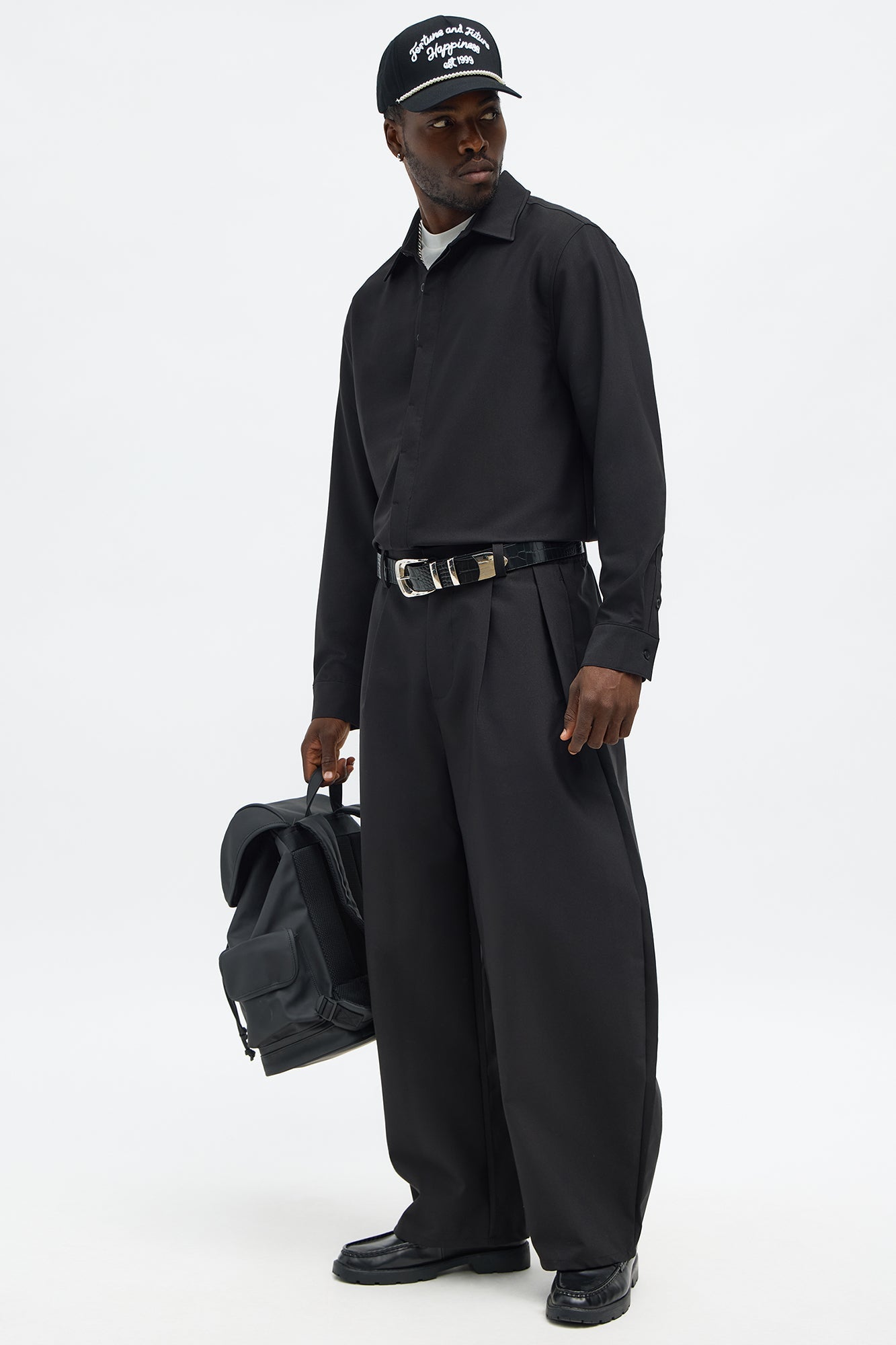 Barrel Bold Flow Trousers - Black Fashion Nova
