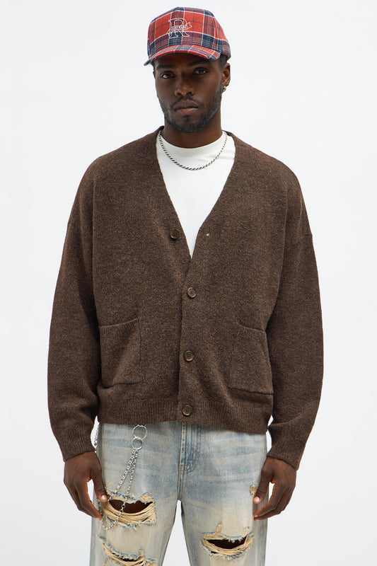 Cropped Harbor Ash Cardigan - Brown Fashion Nova