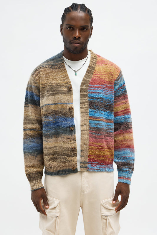 Cameroonian Textured Cardigan - Brown/combo Fashion Nova