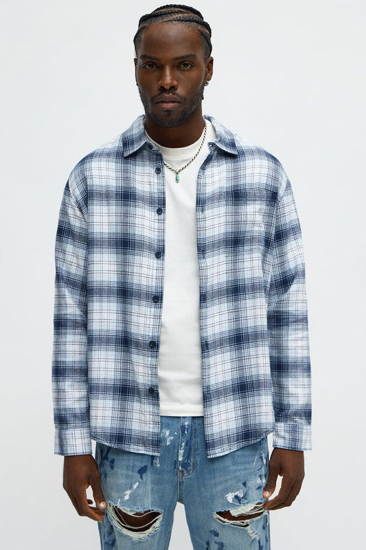 Alleghany Flannel Shirt - Blue/combo Fashion Nova