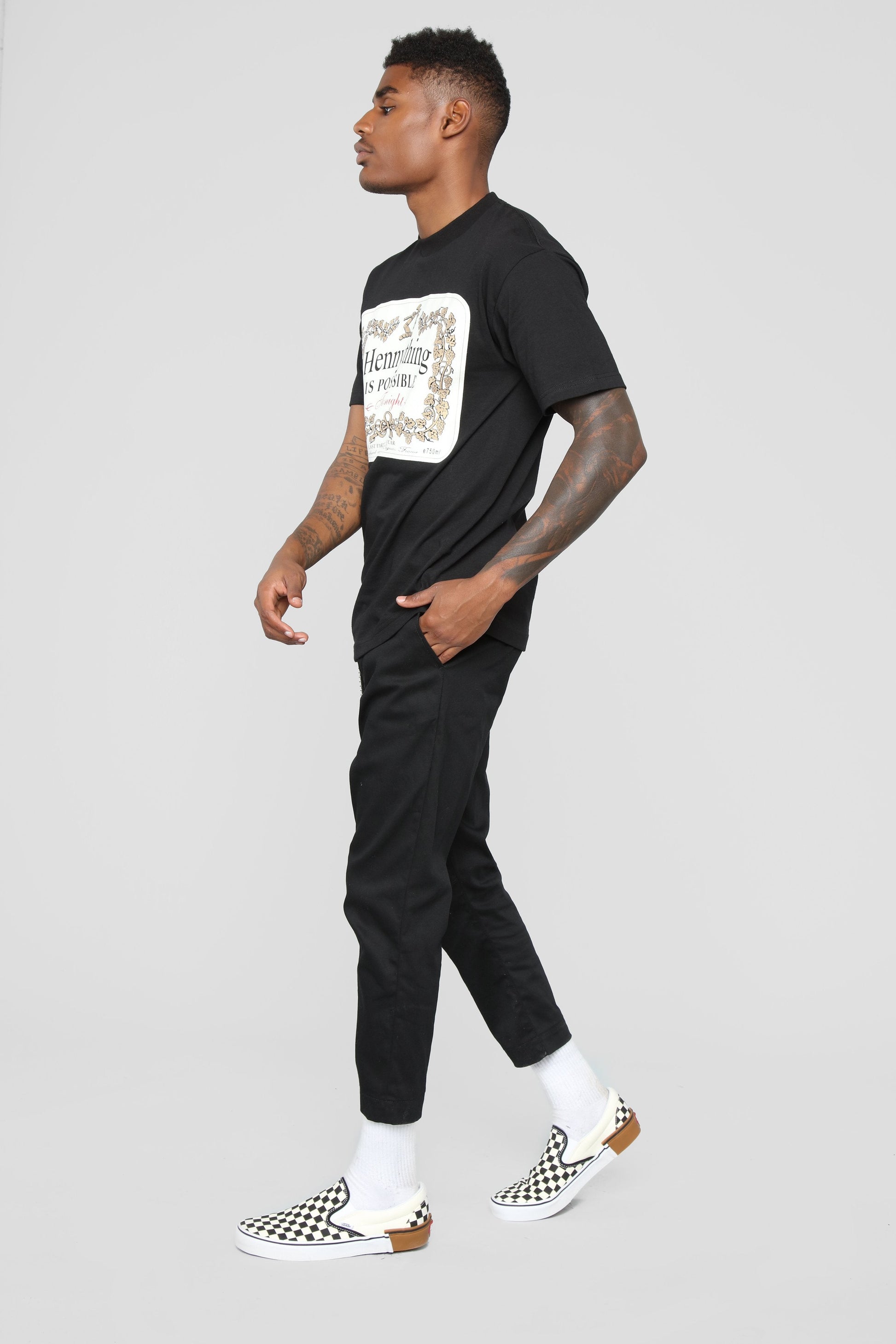 Hennything Is Possible Short Sleeve Crew Tee - Black Fashion Nova