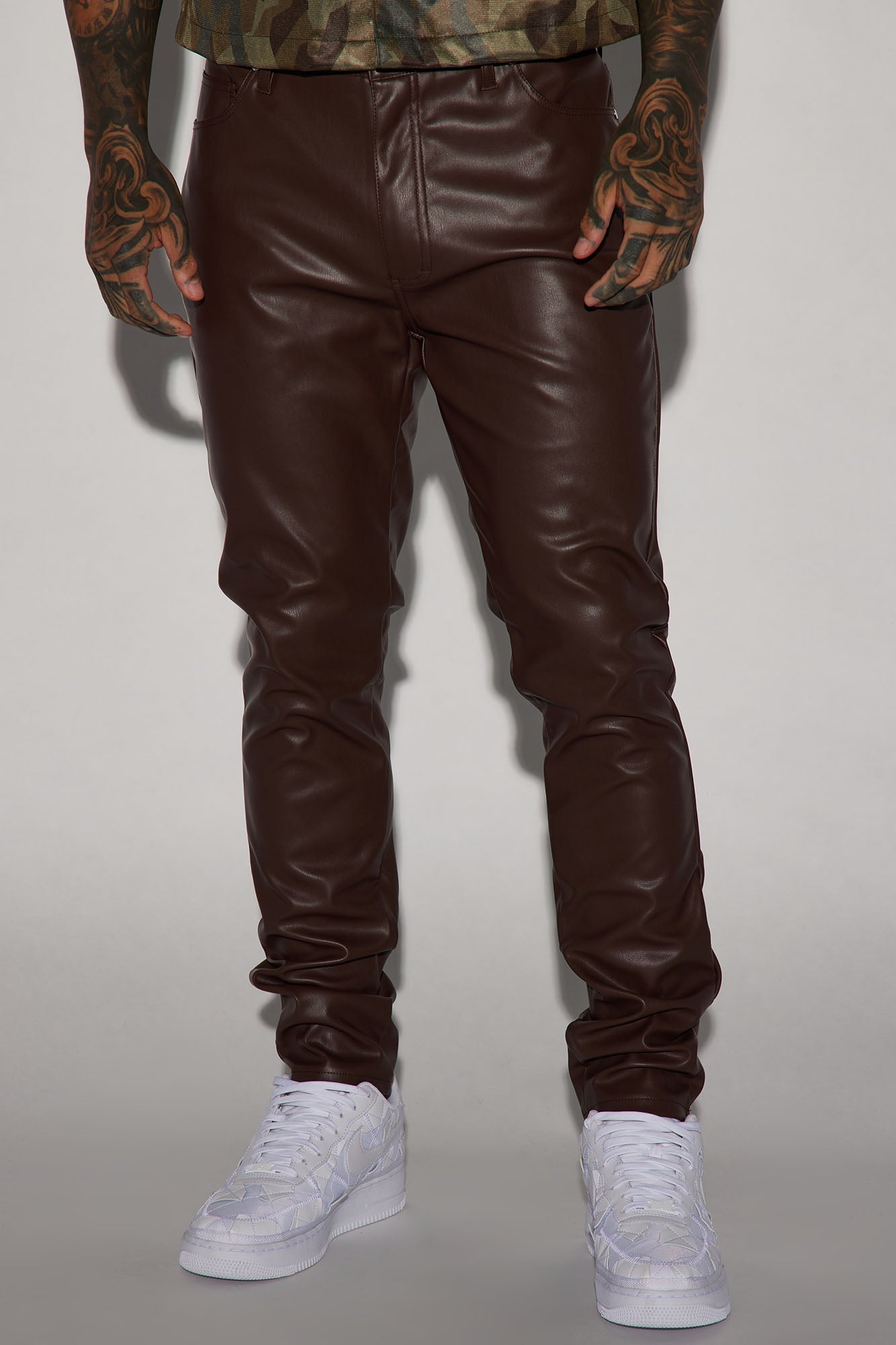 Your Favorite Faux Leather Skinny Pants - Dark Brown Fashion Nova