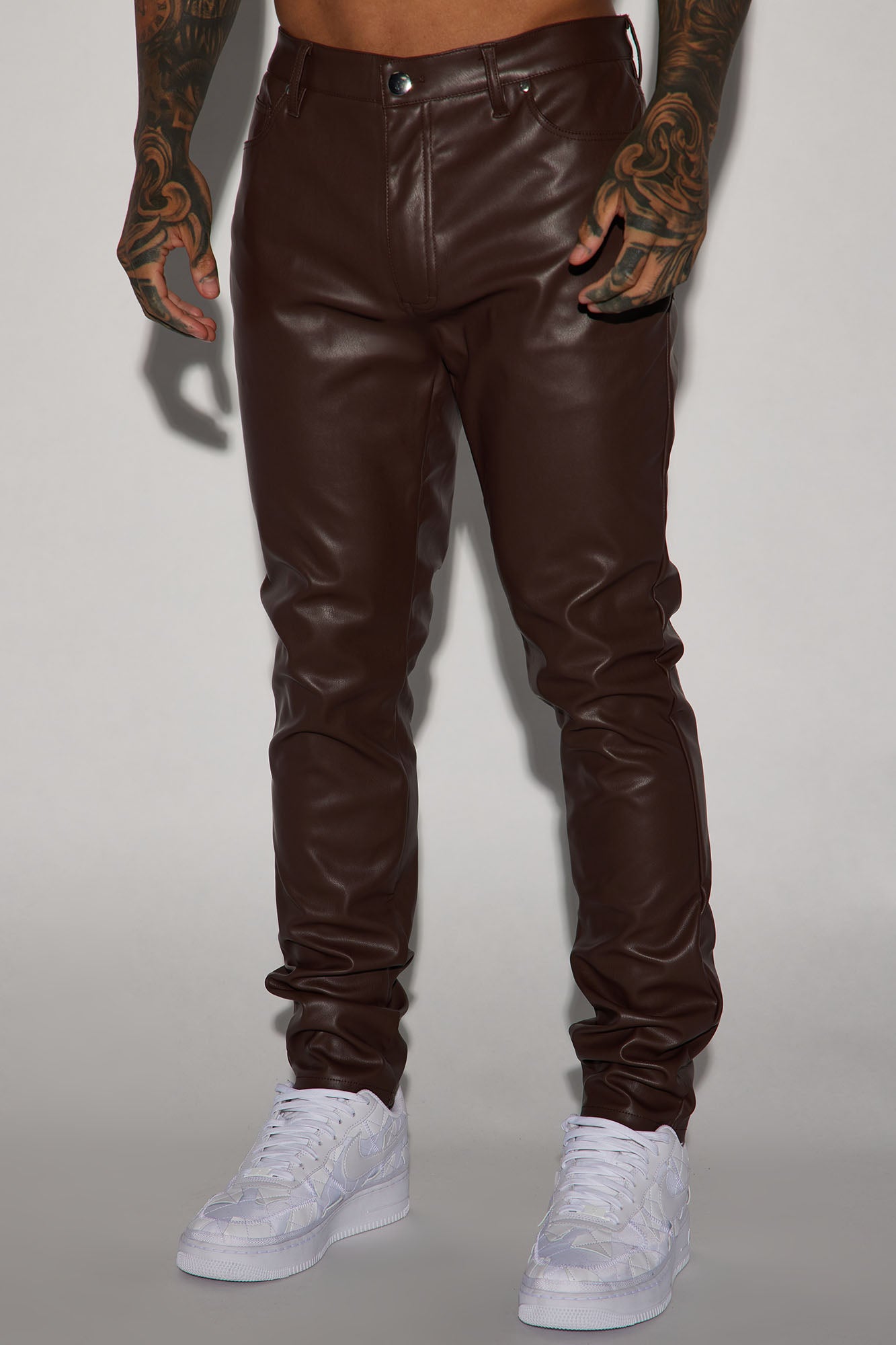 Your Favorite Faux Leather Skinny Pants - Dark Brown Fashion Nova