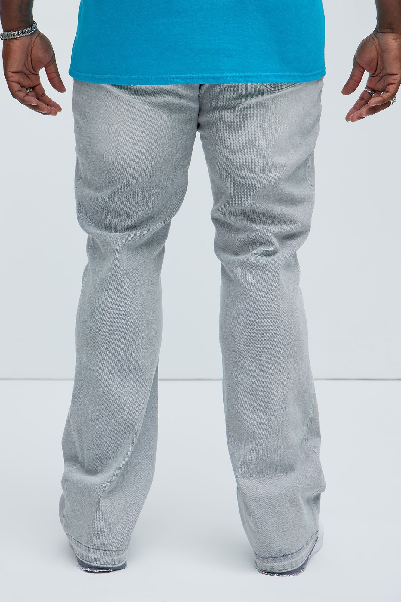 Cornell Stacked Skinny Flare Jeans - Slate Grey Fashion Nova