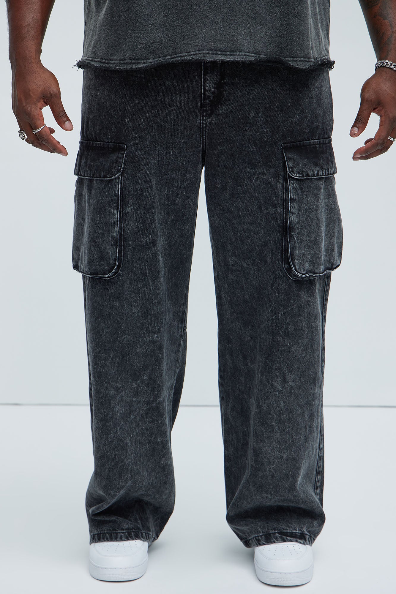 Baggy Clover Cargo Jeans - Black Fashion Nova
