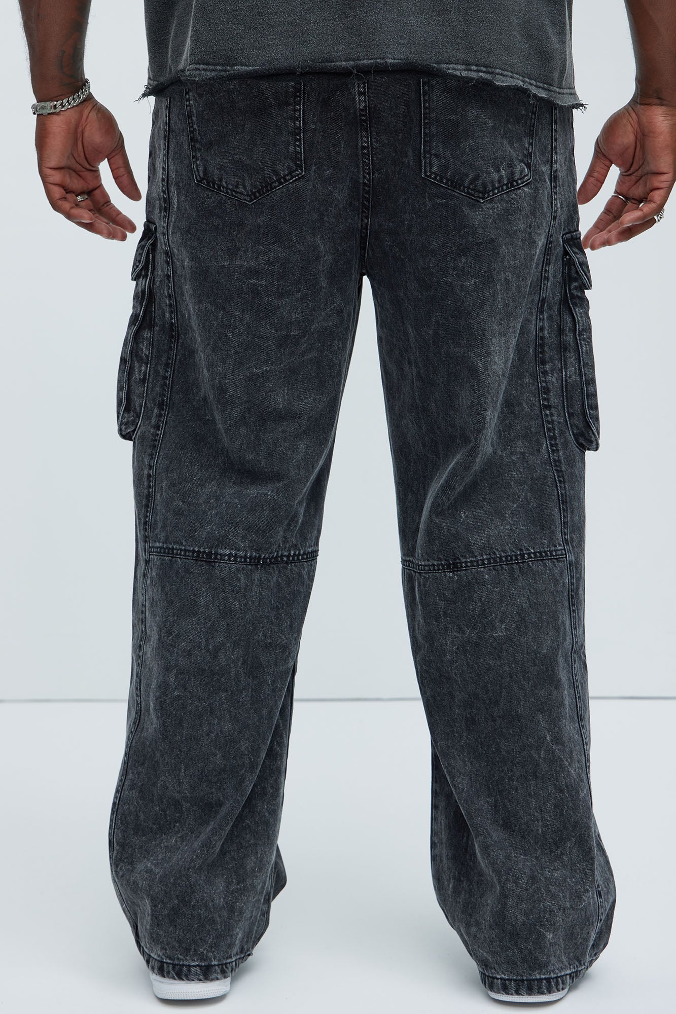 Baggy Clover Cargo Jeans - Black Fashion Nova