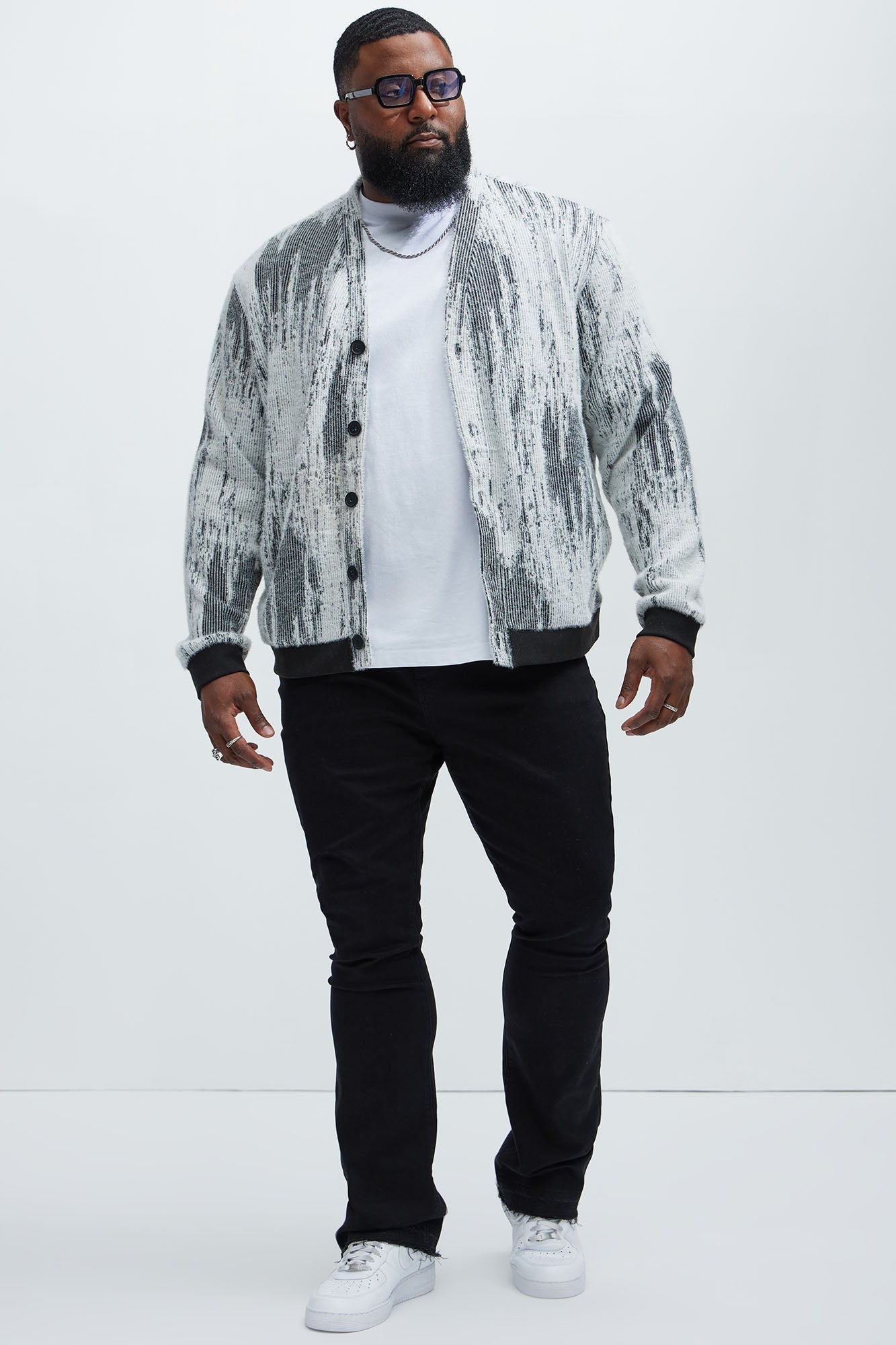 Livin' That Life Mohair Cardigan - Black/combo Fashion Nova