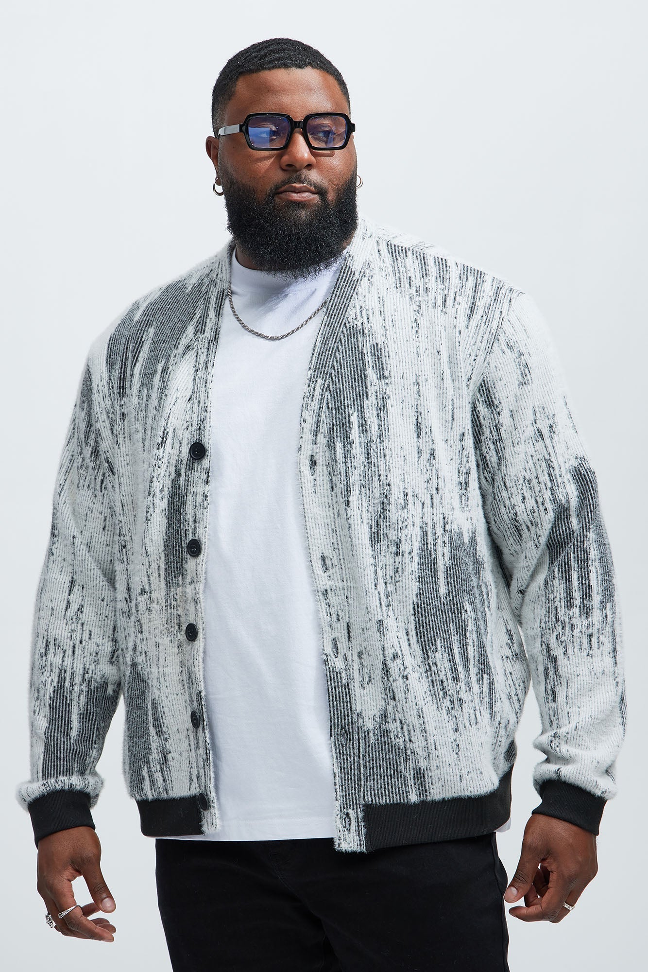 Livin' That Life Mohair Cardigan - Black/combo Fashion Nova