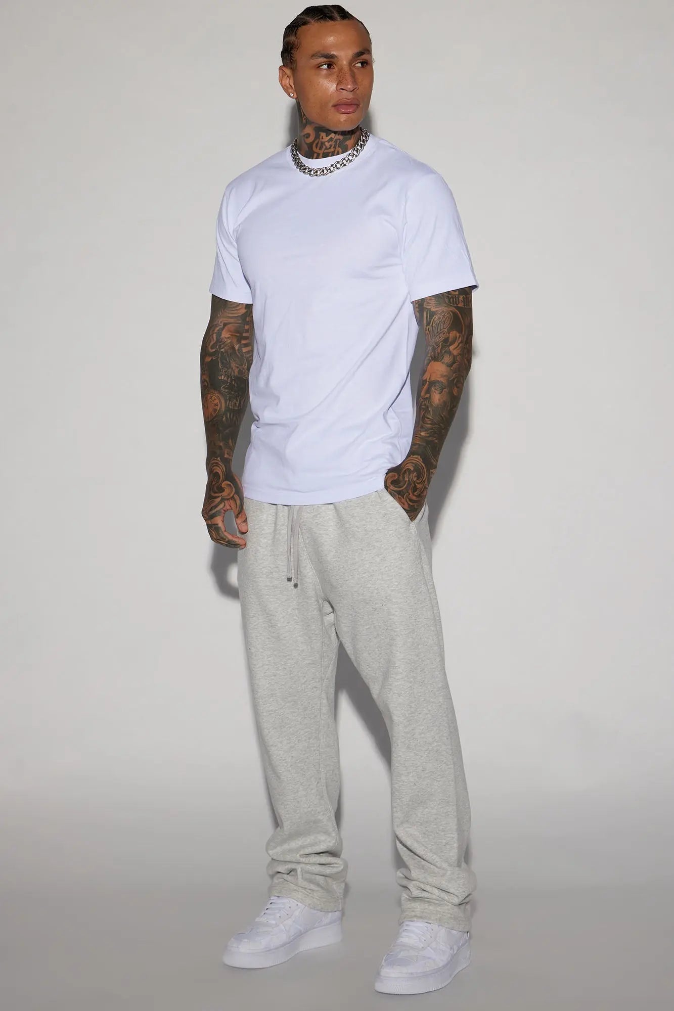 Tyson Heavyweight Straight Sweatpants - Heather Grey Fashion Nova