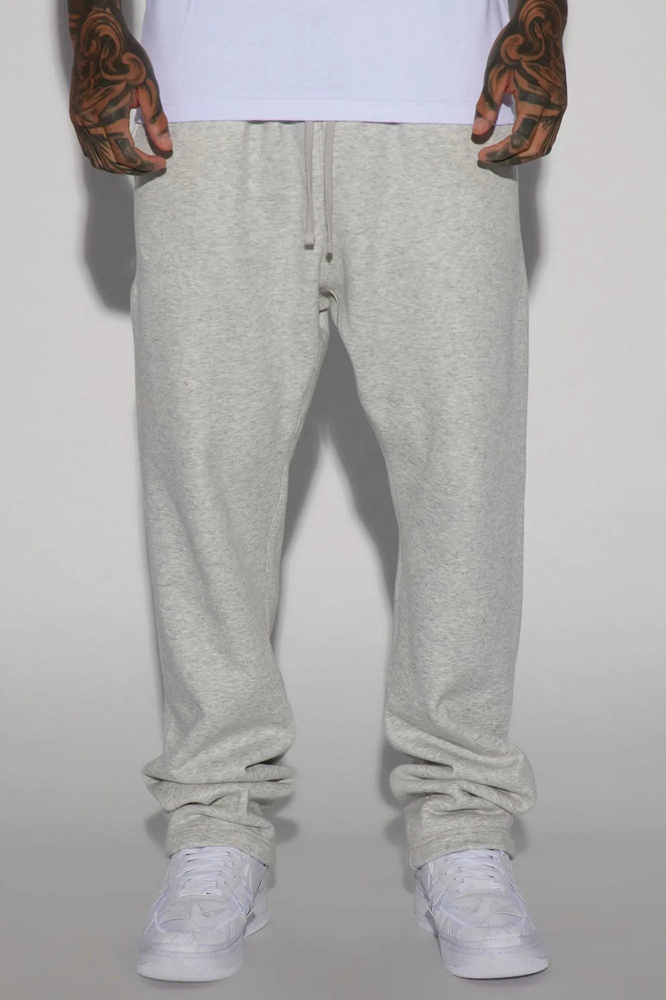 Tyson Heavyweight Straight Sweatpants - Heather Grey Fashion Nova