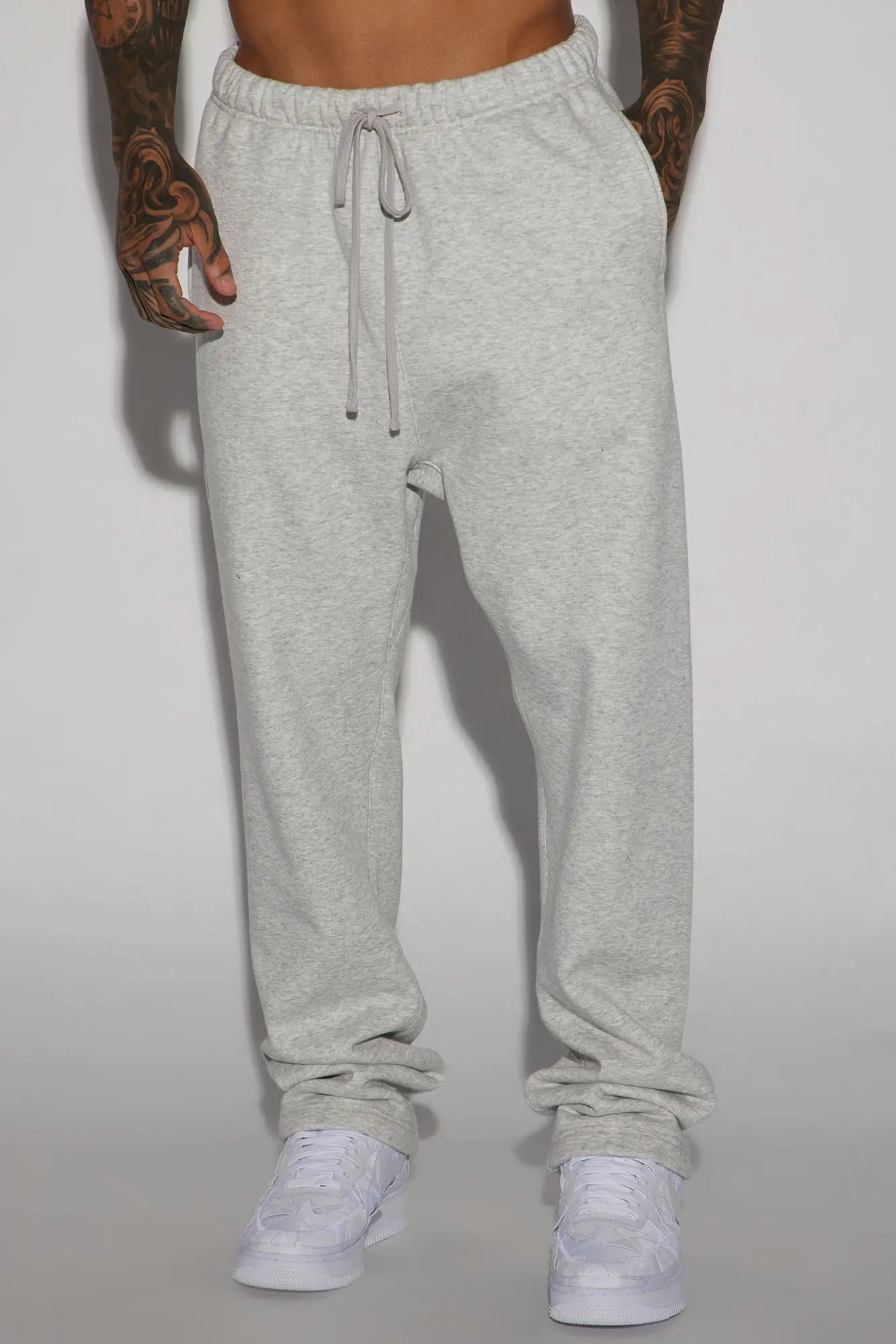 Tyson Heavyweight Straight Sweatpants - Heather Grey Fashion Nova