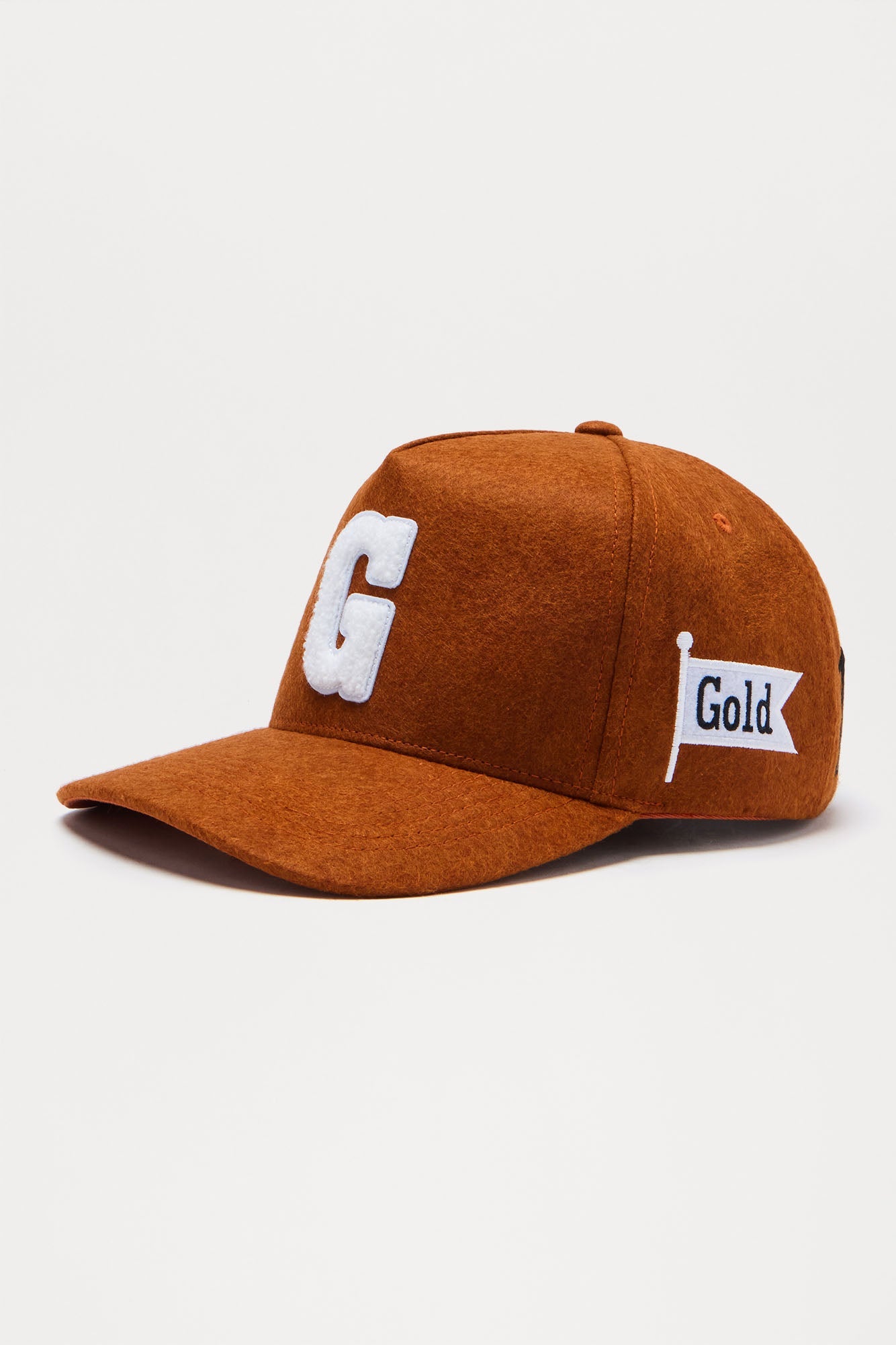 1St Gold Textured Structured Snapback Hat - Orange Fashion Nova