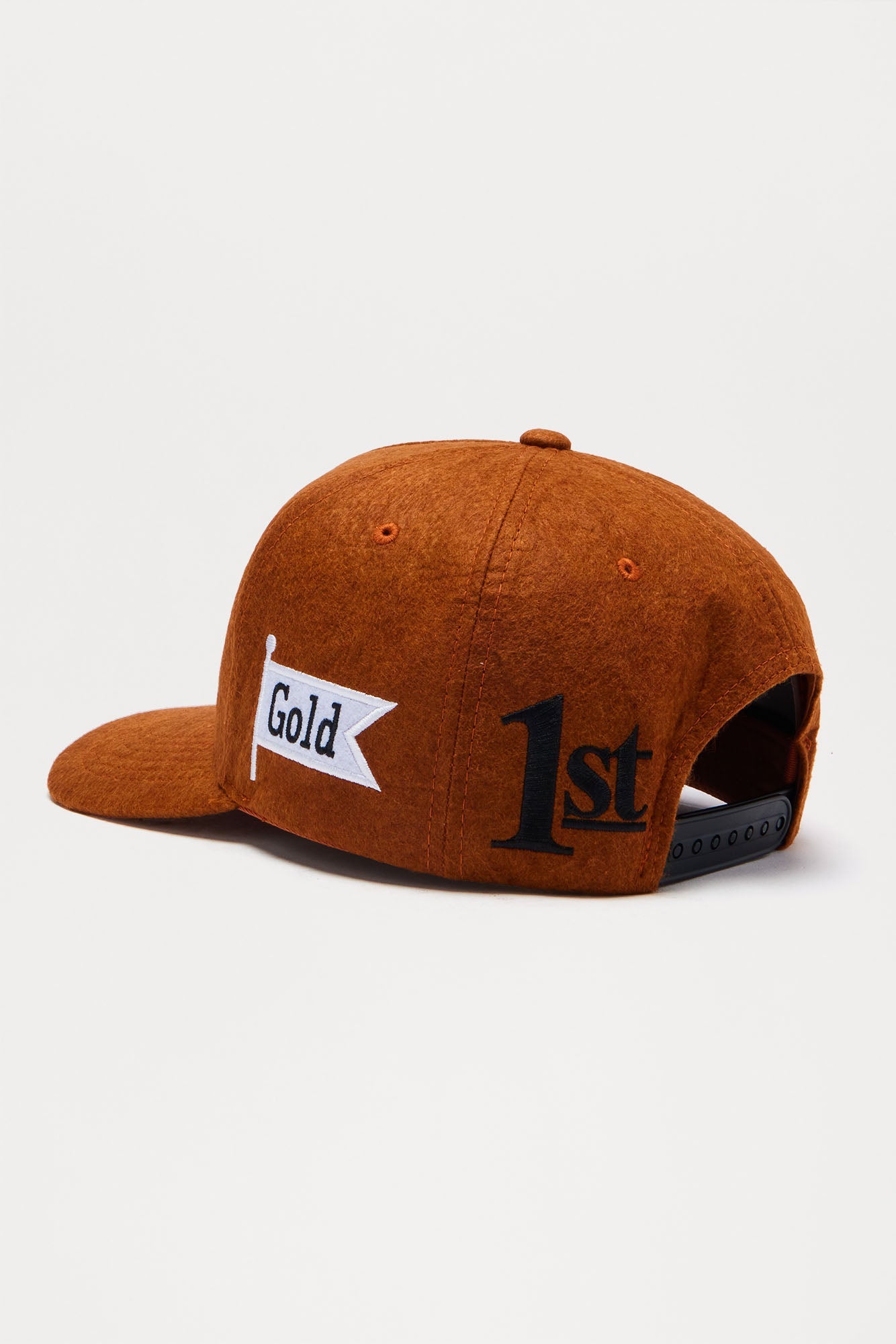 1St Gold Textured Structured Snapback Hat - Orange Fashion Nova