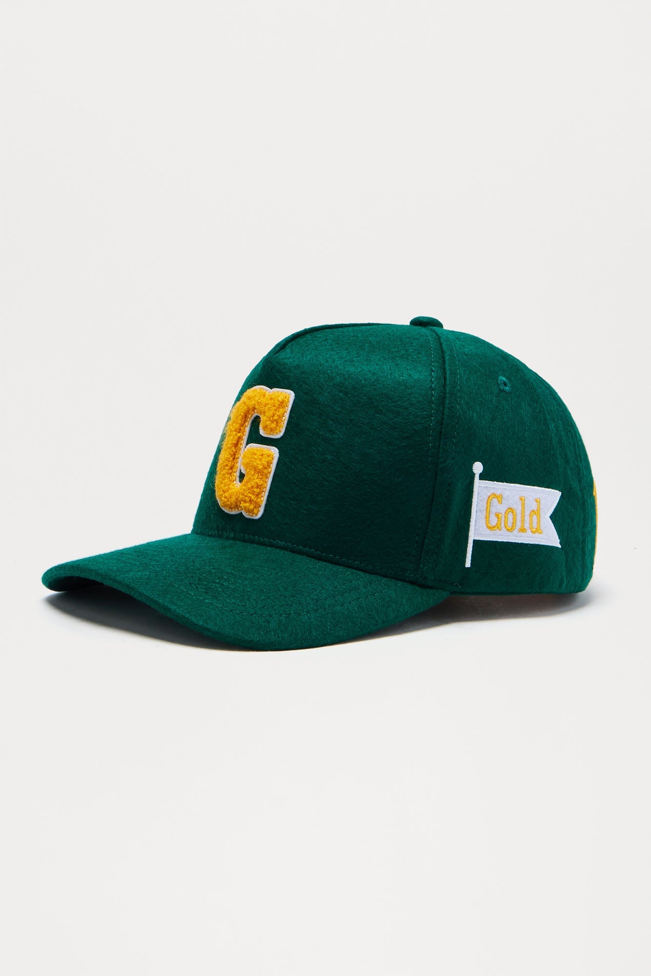 1St Gold Textured Structured Snapback Hat - Green/combo Fashion Nova