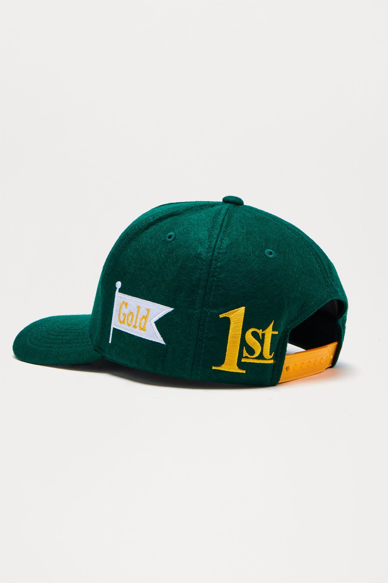 1St Gold Textured Structured Snapback Hat - Green/combo Fashion Nova