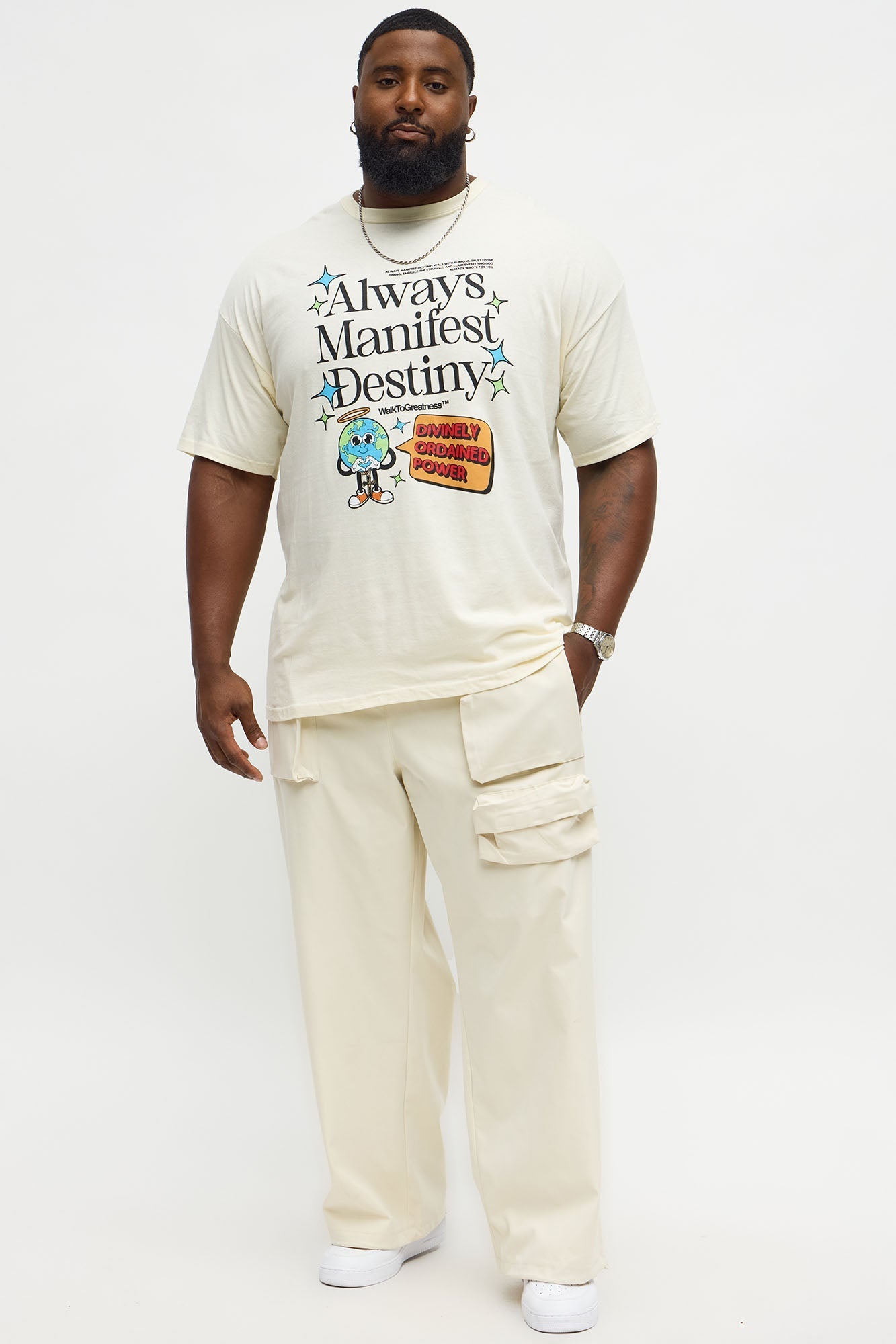 Baggy Make That Call Front Pocket Pants - Off White Fashion Nova