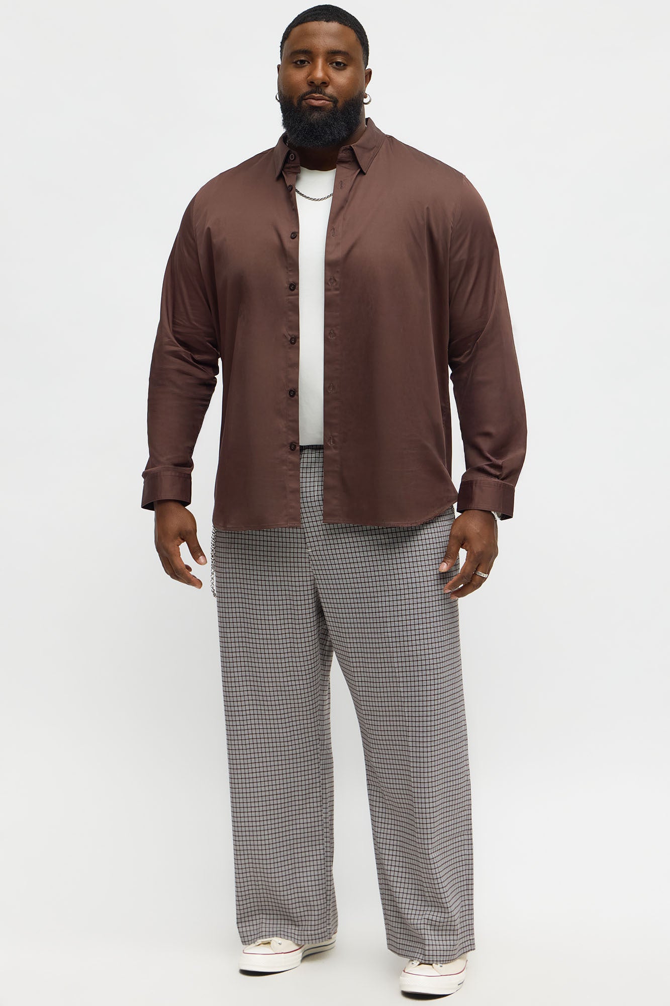 Luxe Stretch Dress Shirt - Brown Fashion Nova