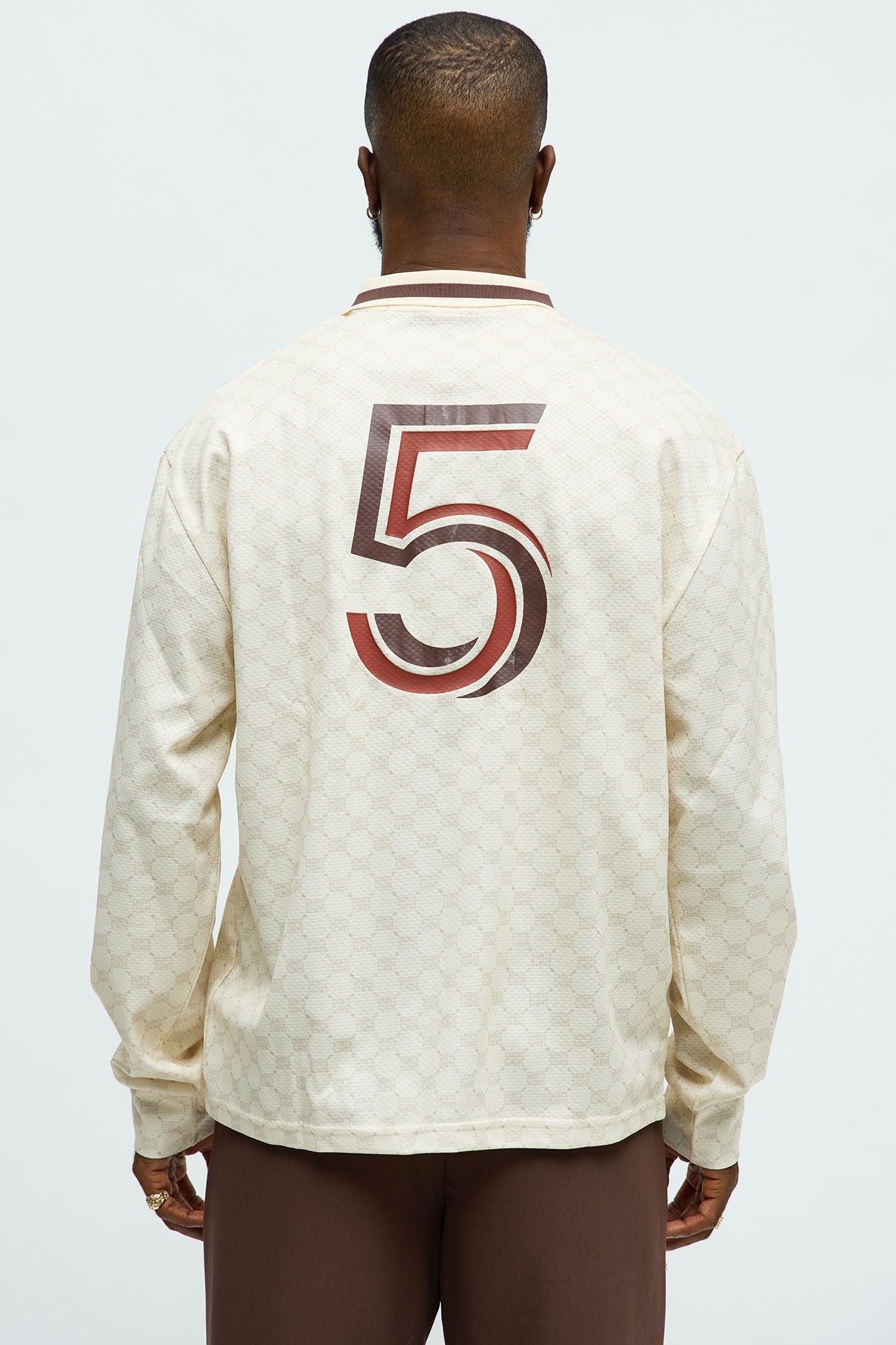 Saints Airways Long Sleeve Jersey Polo - Ivory Fashion Nova