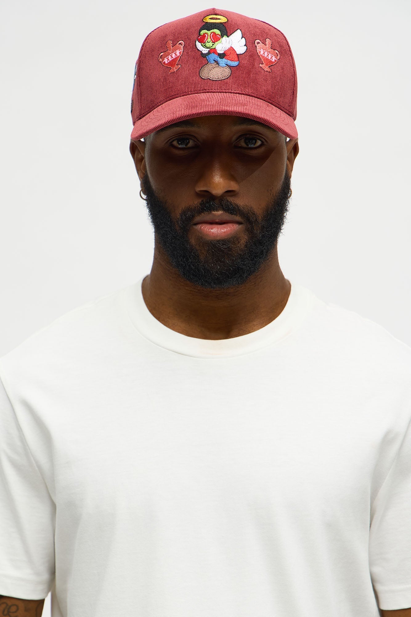 Love Sight Corduroy Snapback Hat - Burgundy Fashion Nova