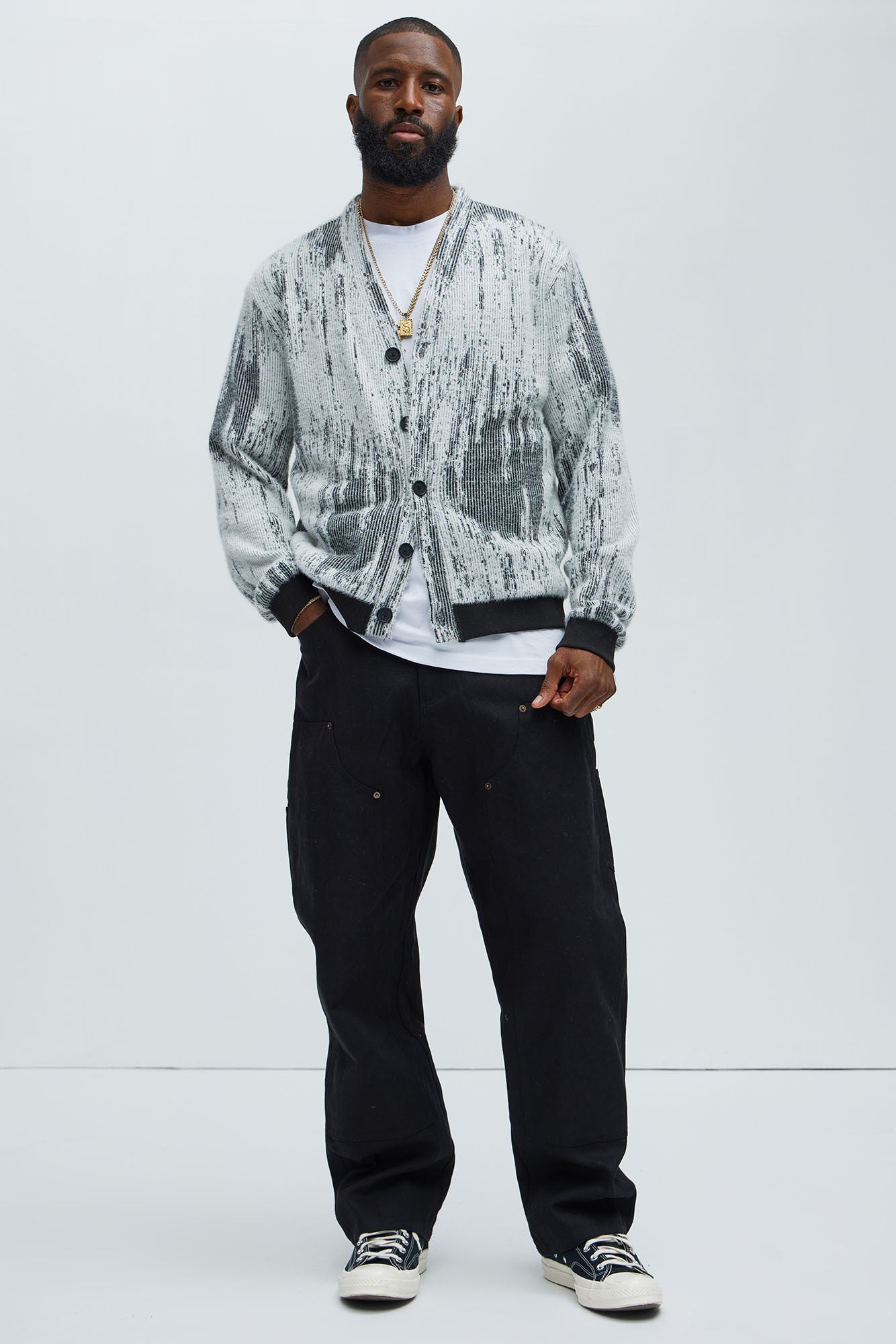 Livin' That Life Mohair Cardigan - Black/combo Fashion Nova