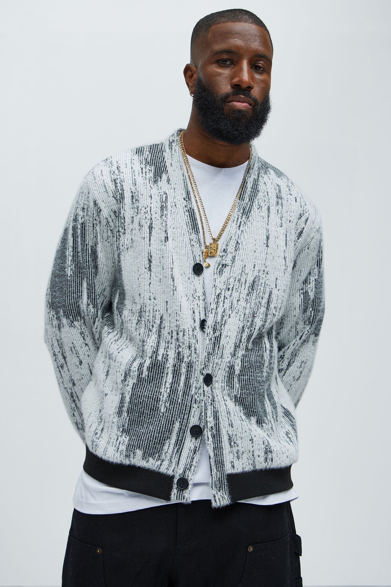 Livin' That Life Mohair Cardigan - Black/combo Fashion Nova