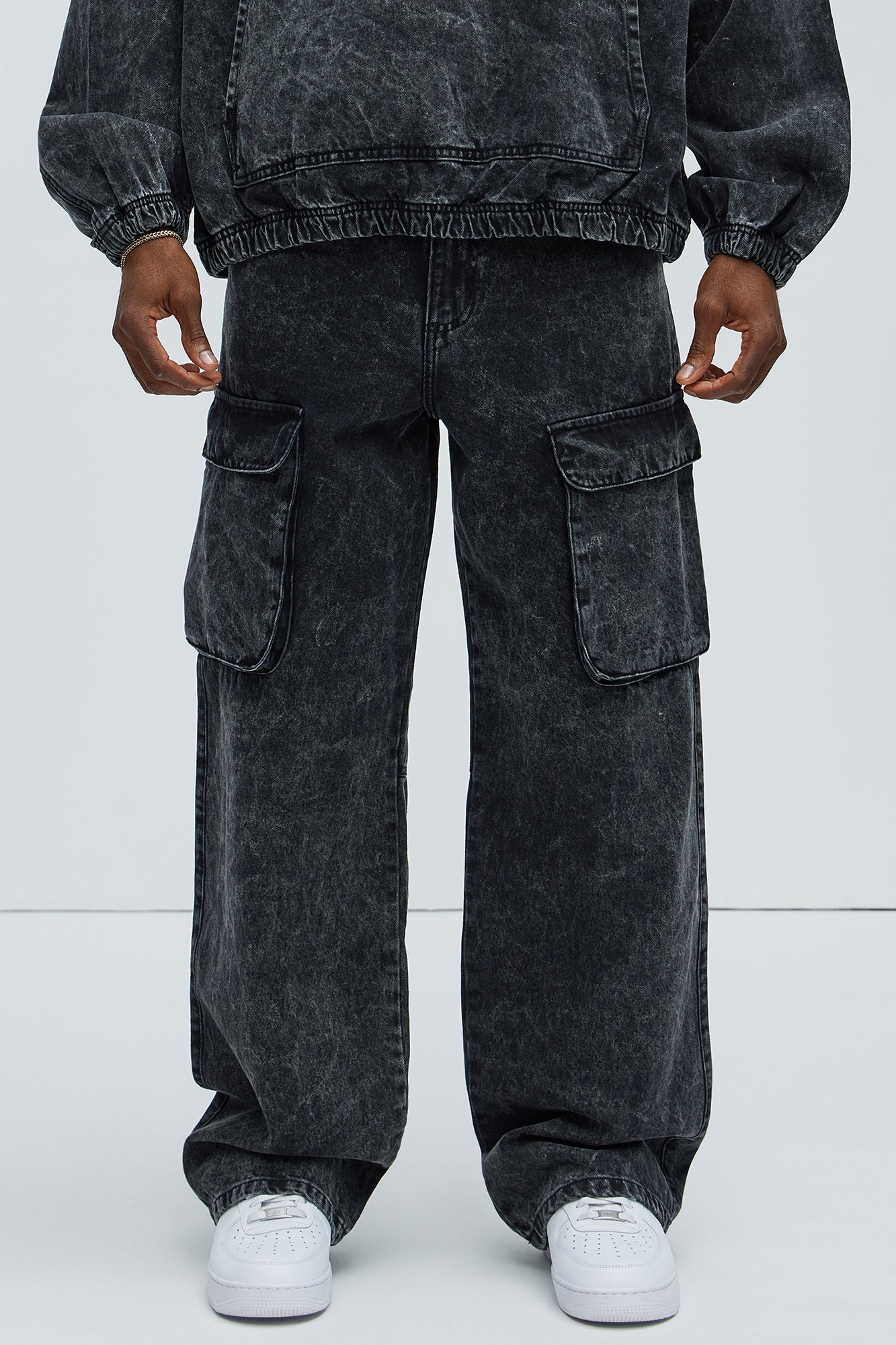Baggy Clover Cargo Jeans - Black Fashion Nova