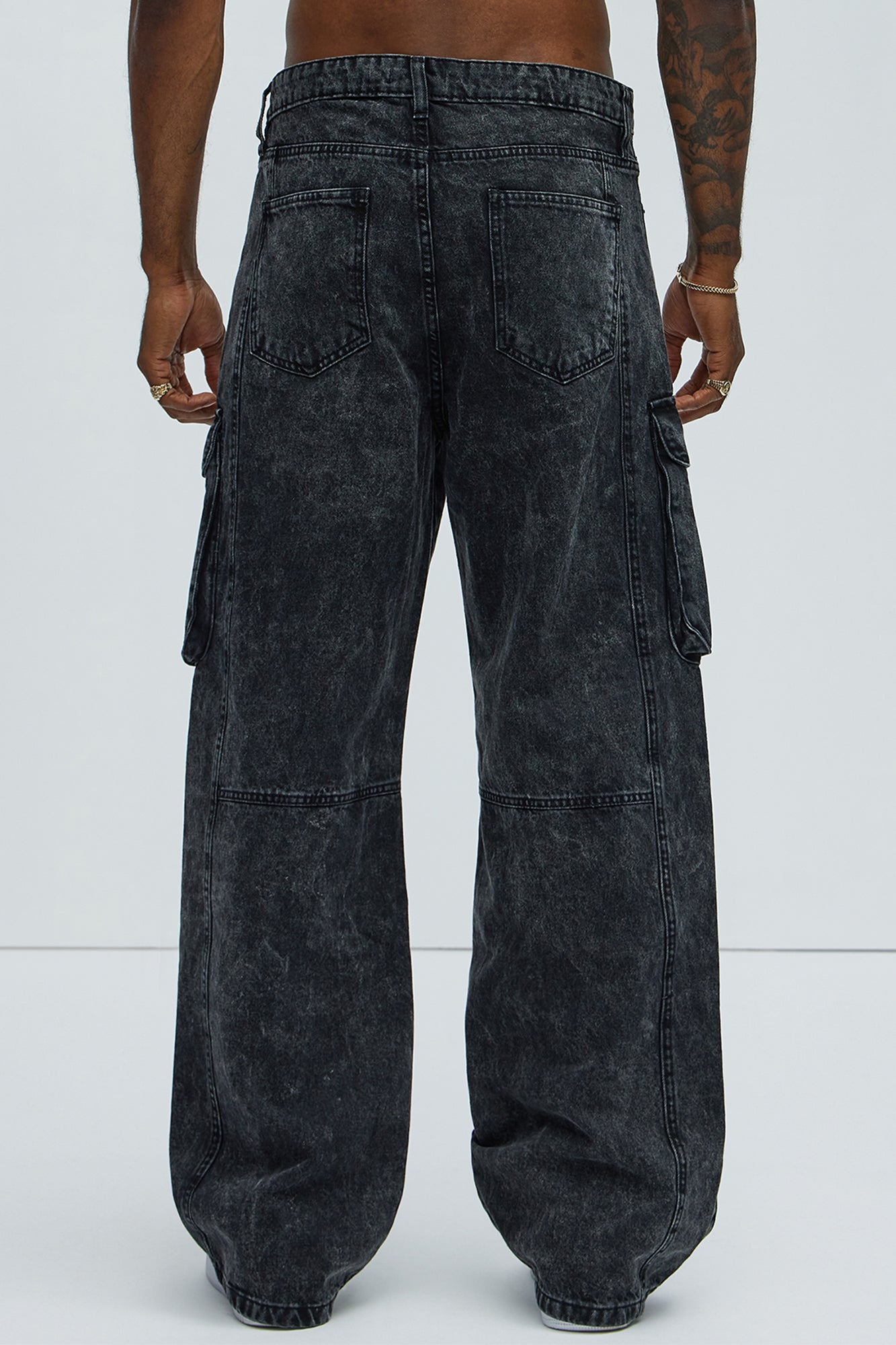 Baggy Clover Cargo Jeans - Black Fashion Nova