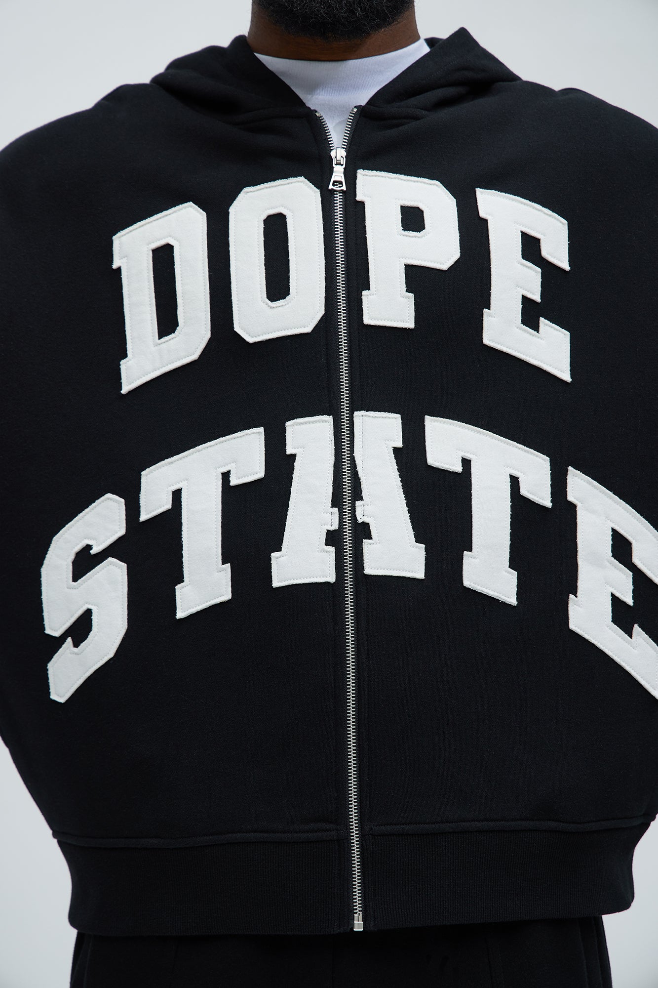 Tyson Dope State Oversized Zip Up Hoodie - Black Fashion Nova