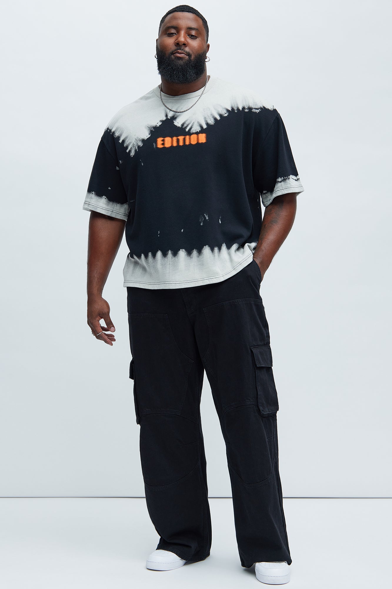 Blurred Edition Fleece Short Sleeve Tee - Black/combo Fashion Nova