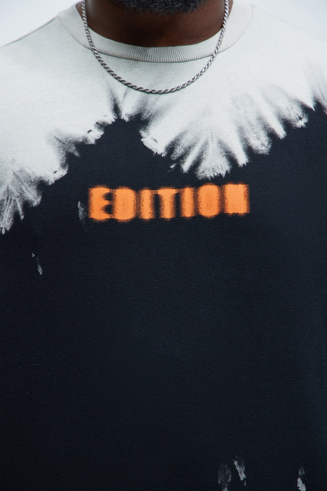 Blurred Edition Fleece Short Sleeve Tee - Black/combo Fashion Nova